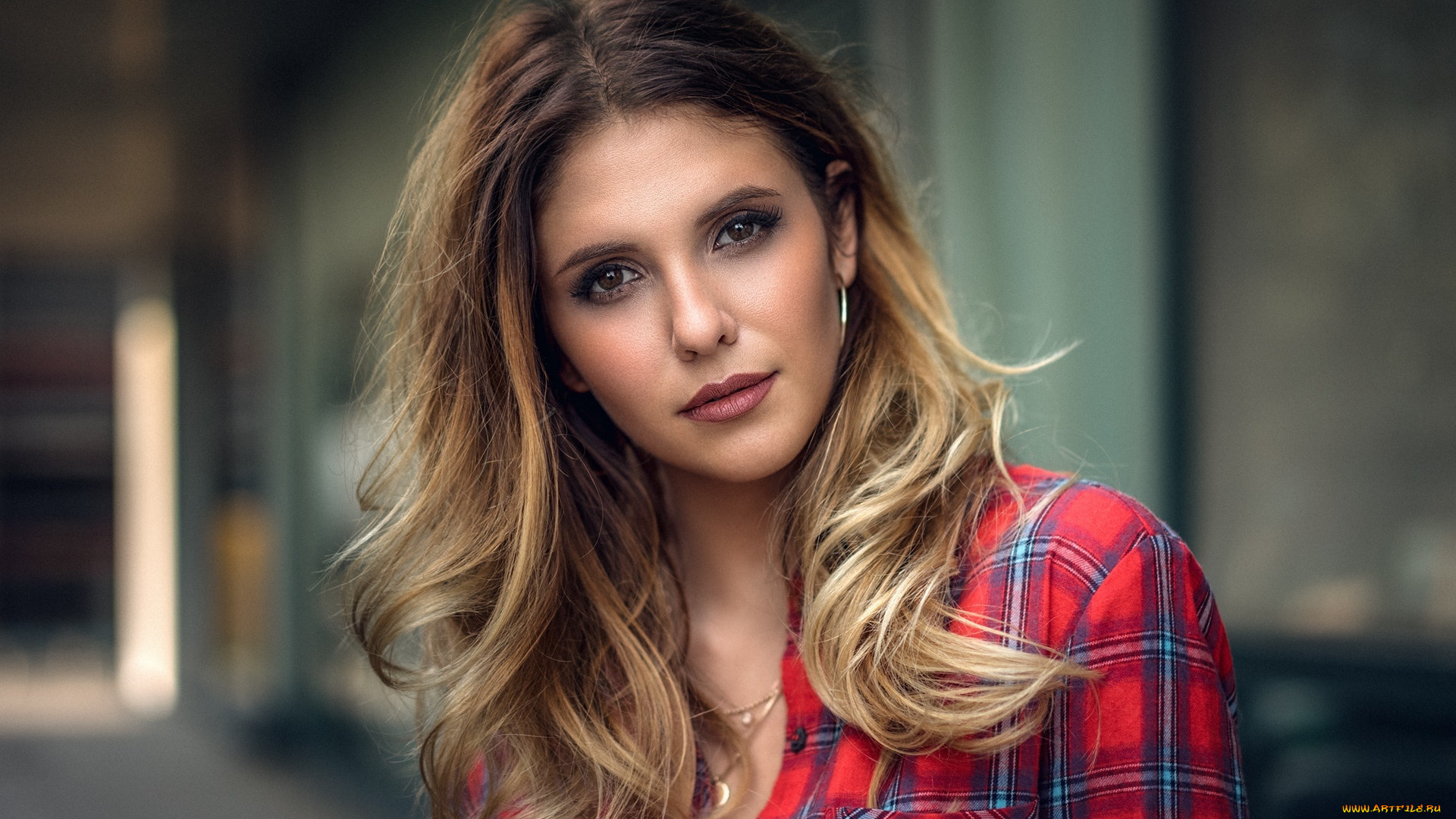 девушки, -, лица, , портреты, портрет, блондинка, взгляд