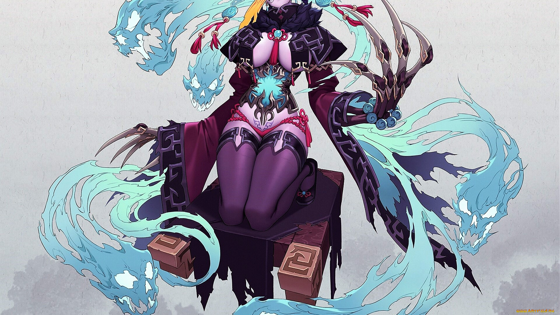 фэнтези, демоны, девушка, когти