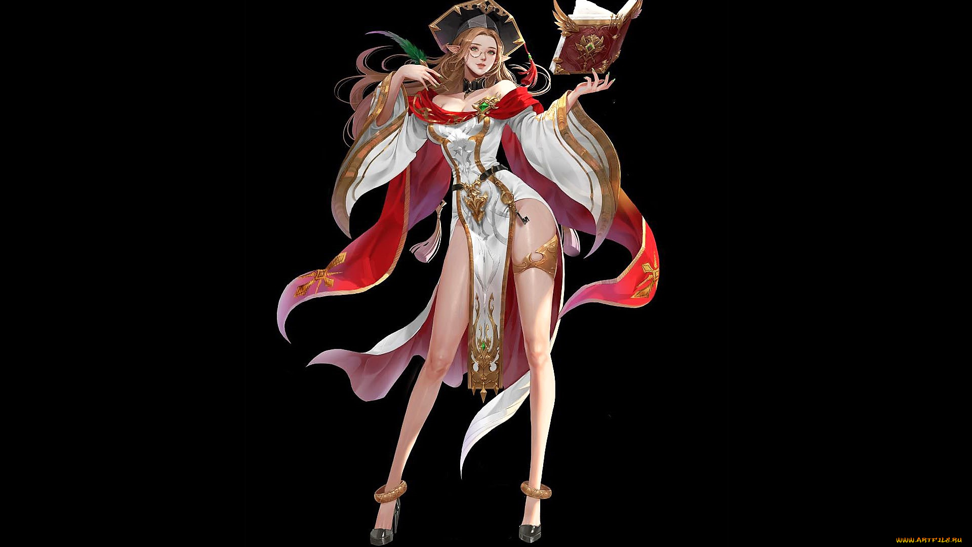 фэнтези, эльфы, девушка, эльф, книга