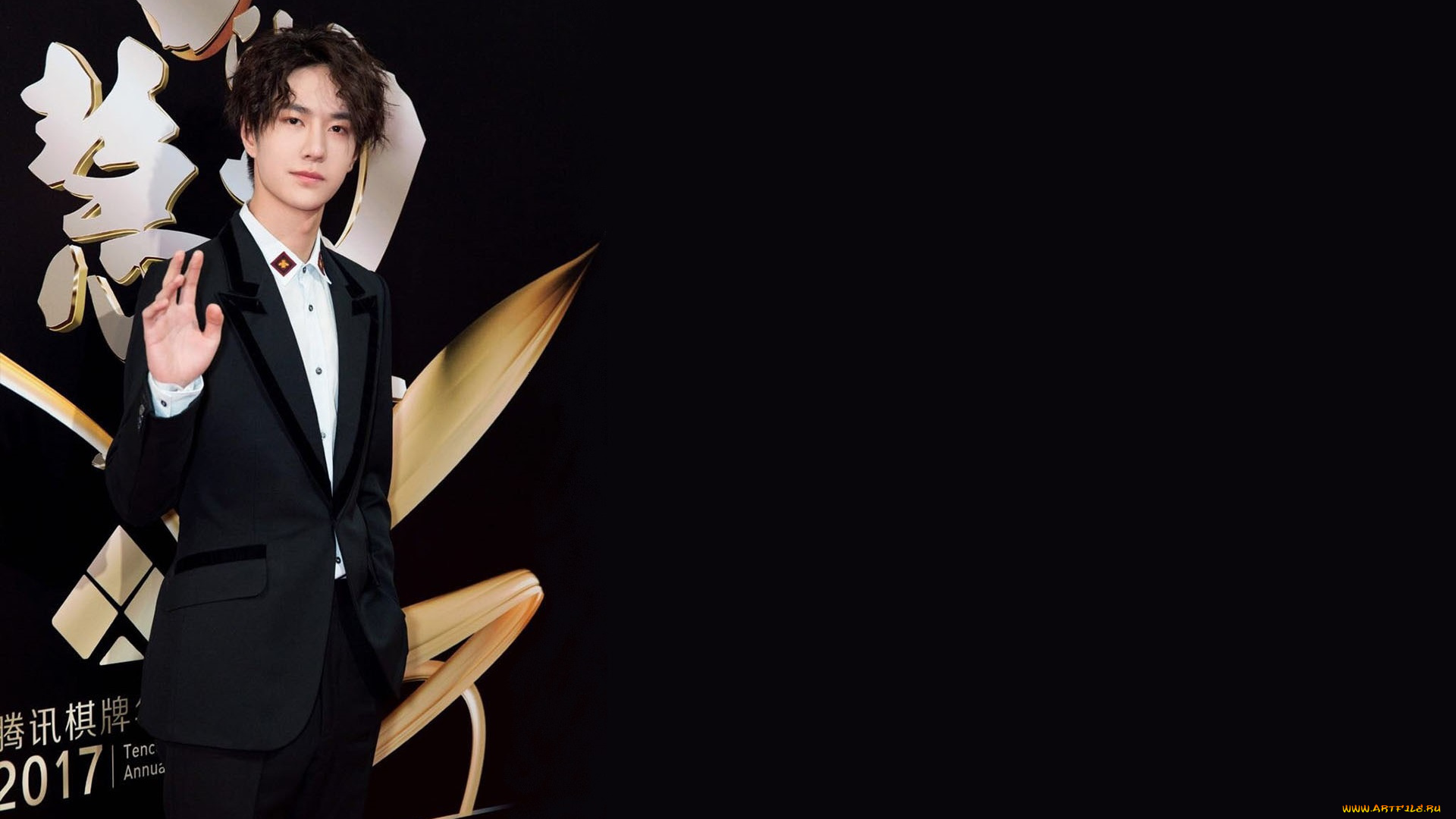 мужчины, wang, yi, bo, актер, певец, костюм, жест