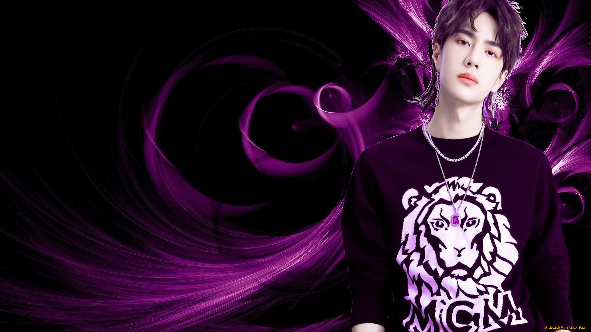 мужчины, wang, yi, bo, актер, певец, свитер, украшения