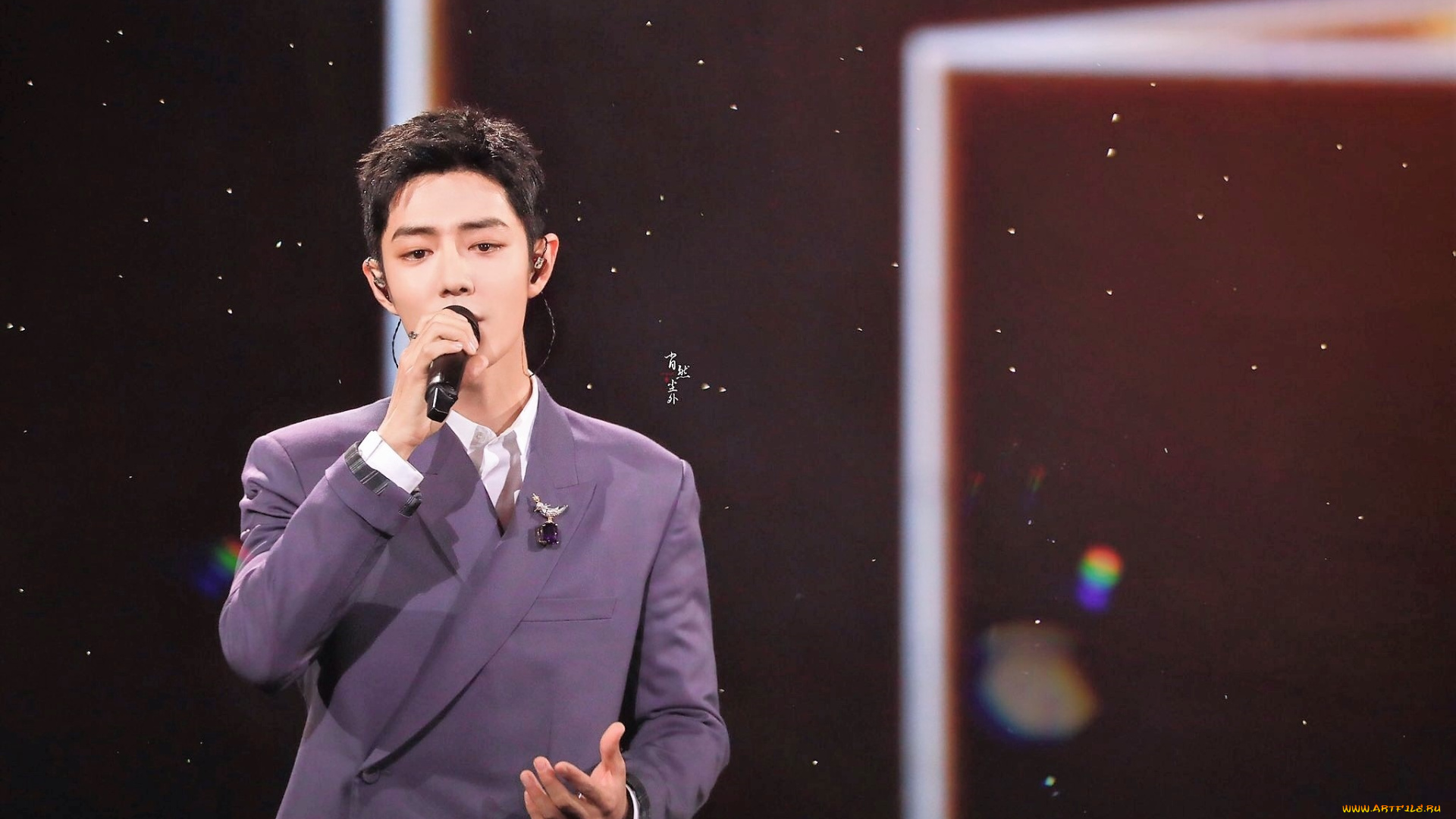 мужчины, xiao, zhan, актер, певец, пиджак, микрофон, сцена