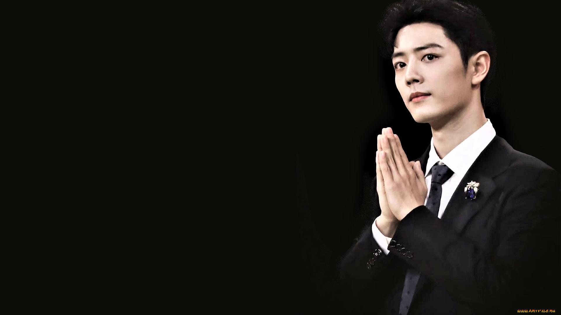 мужчины, xiao, zhan, актер, пиджак, брошь