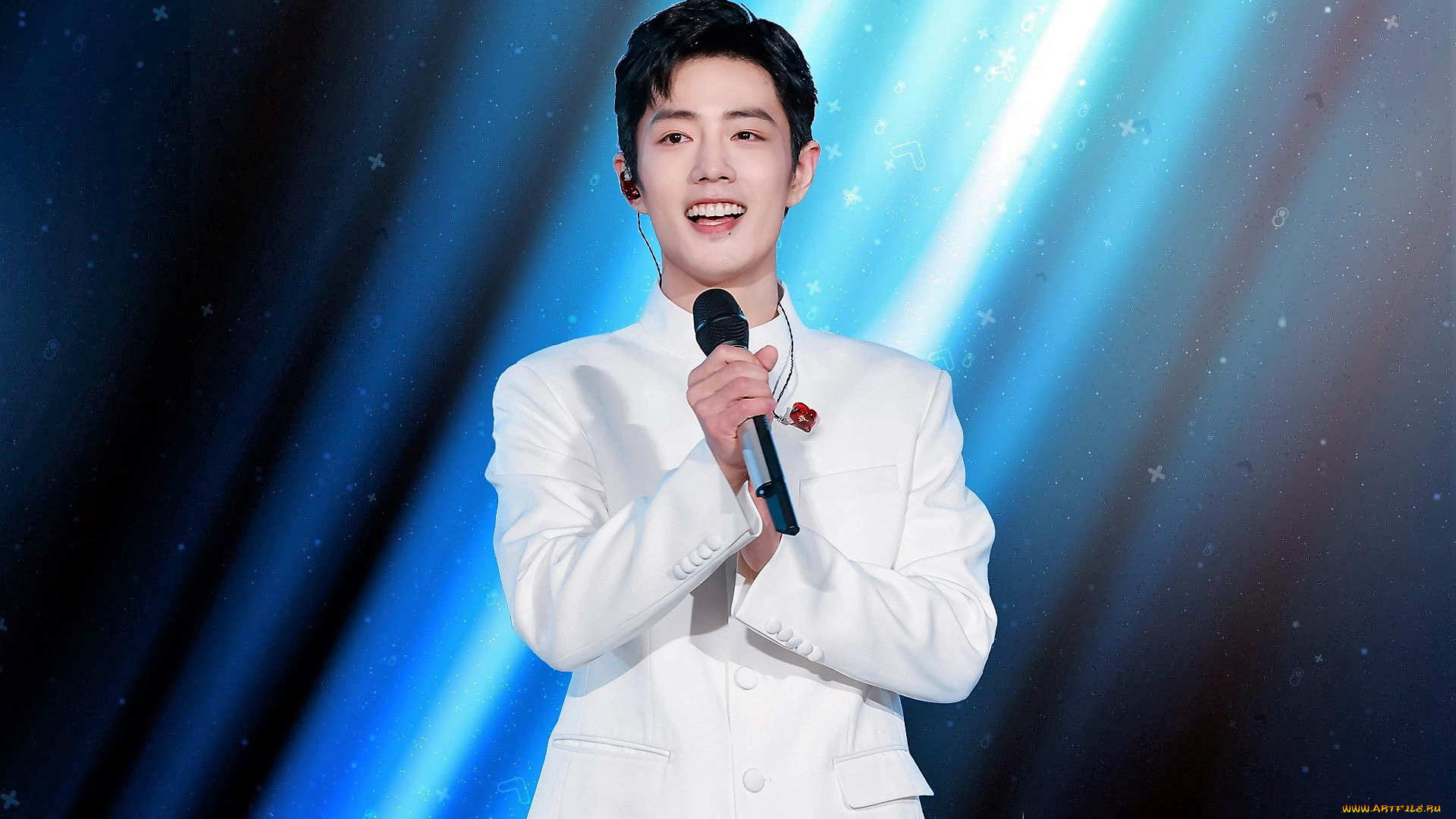 мужчины, xiao, zhan, актер, пиджак, микрофон