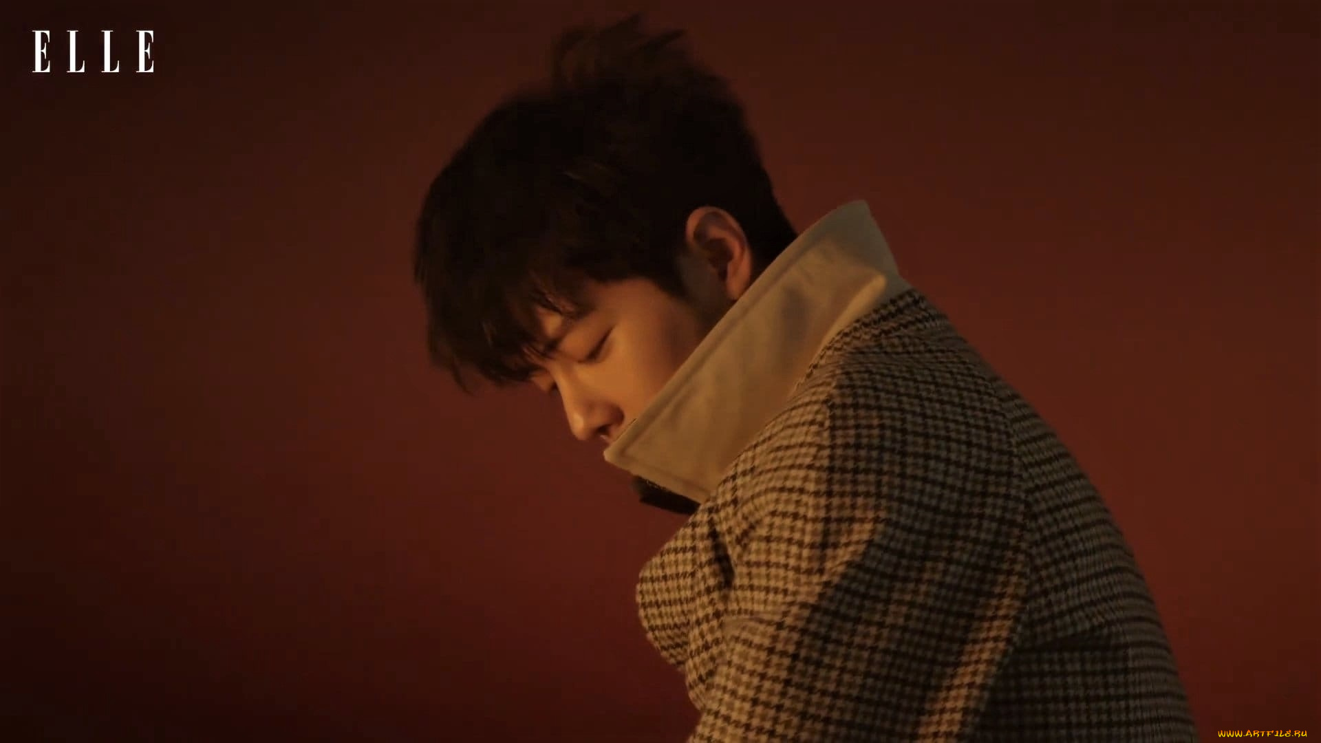 мужчины, xiao, zhan, лицо, пальто