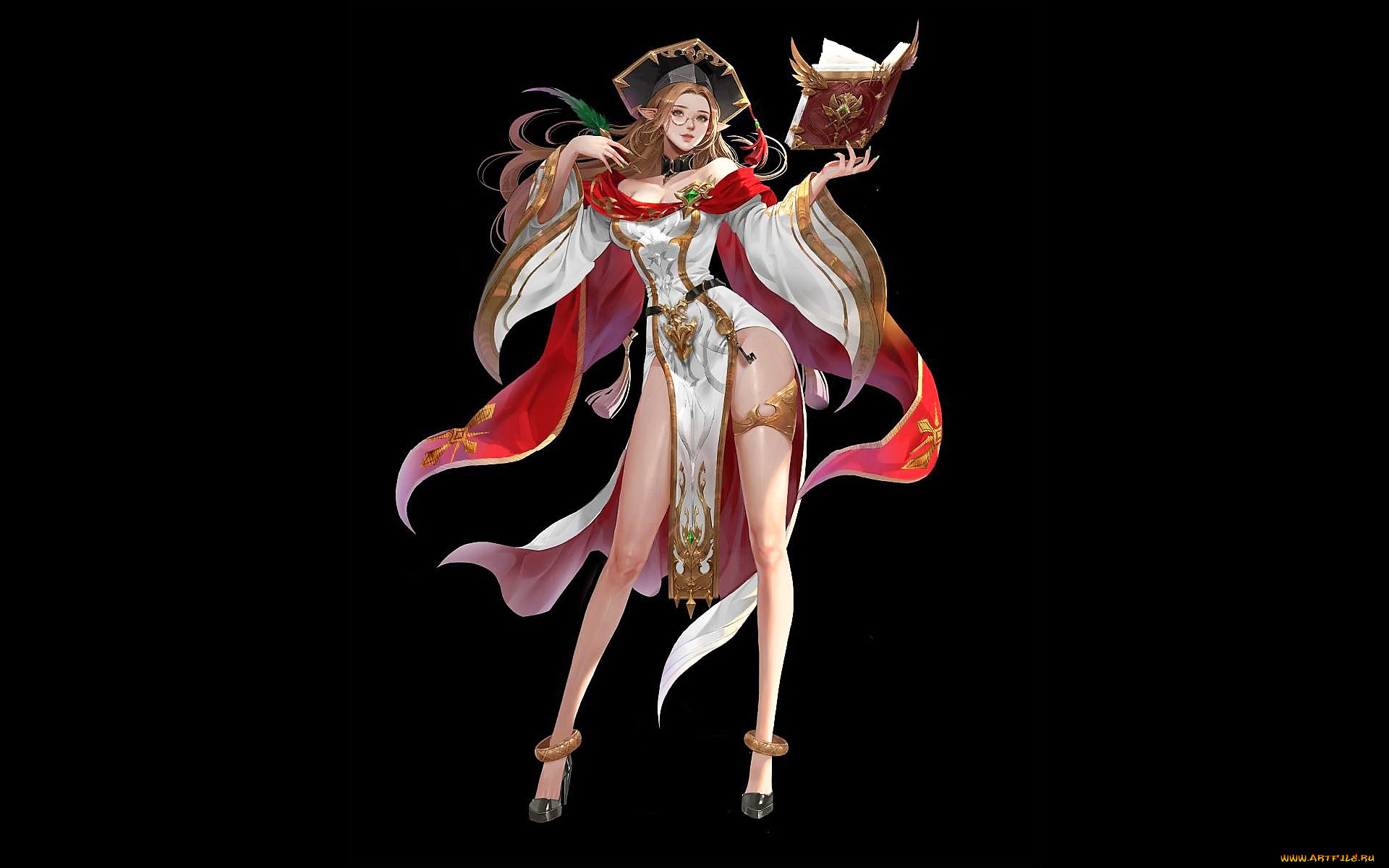 фэнтези, эльфы, девушка, эльф, книга