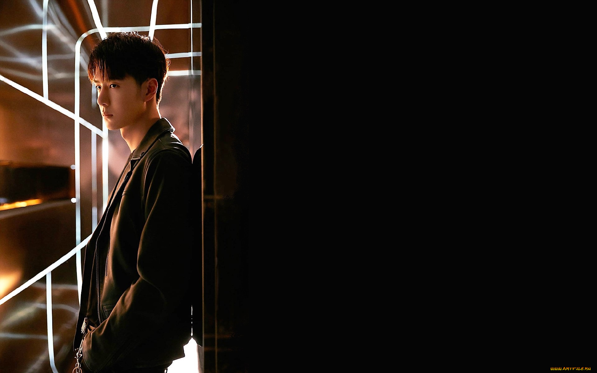 мужчины, wang, yi, bo, костюм, окно, линии