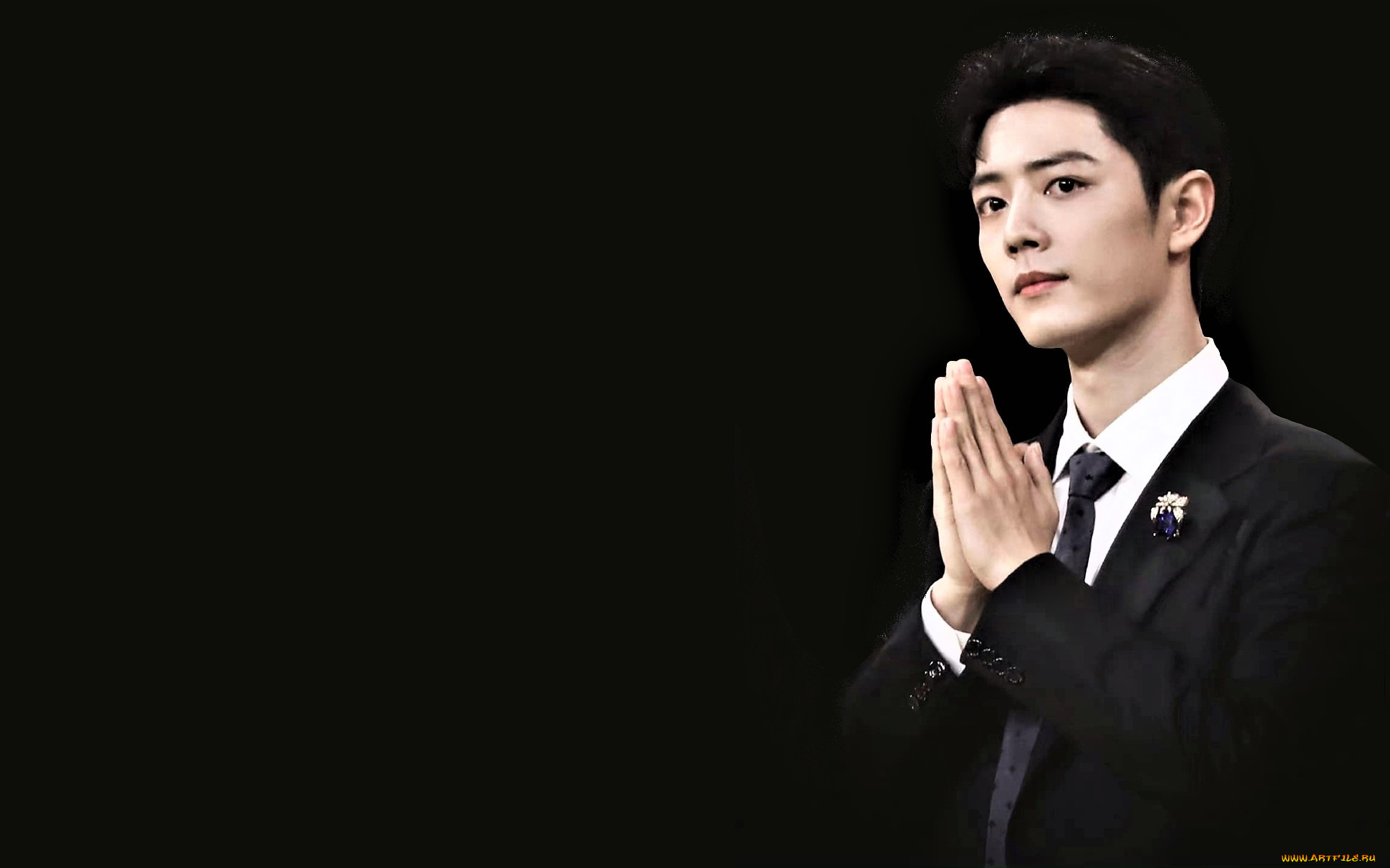 мужчины, xiao, zhan, актер, пиджак, брошь