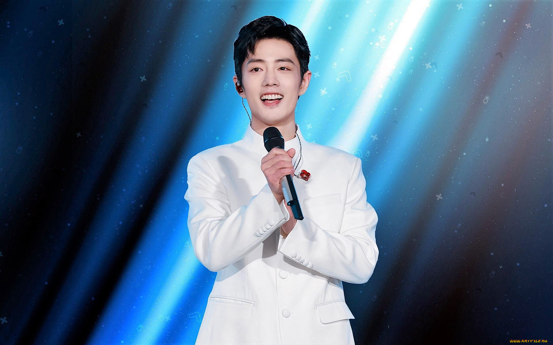 мужчины, xiao, zhan, актер, пиджак, микрофон