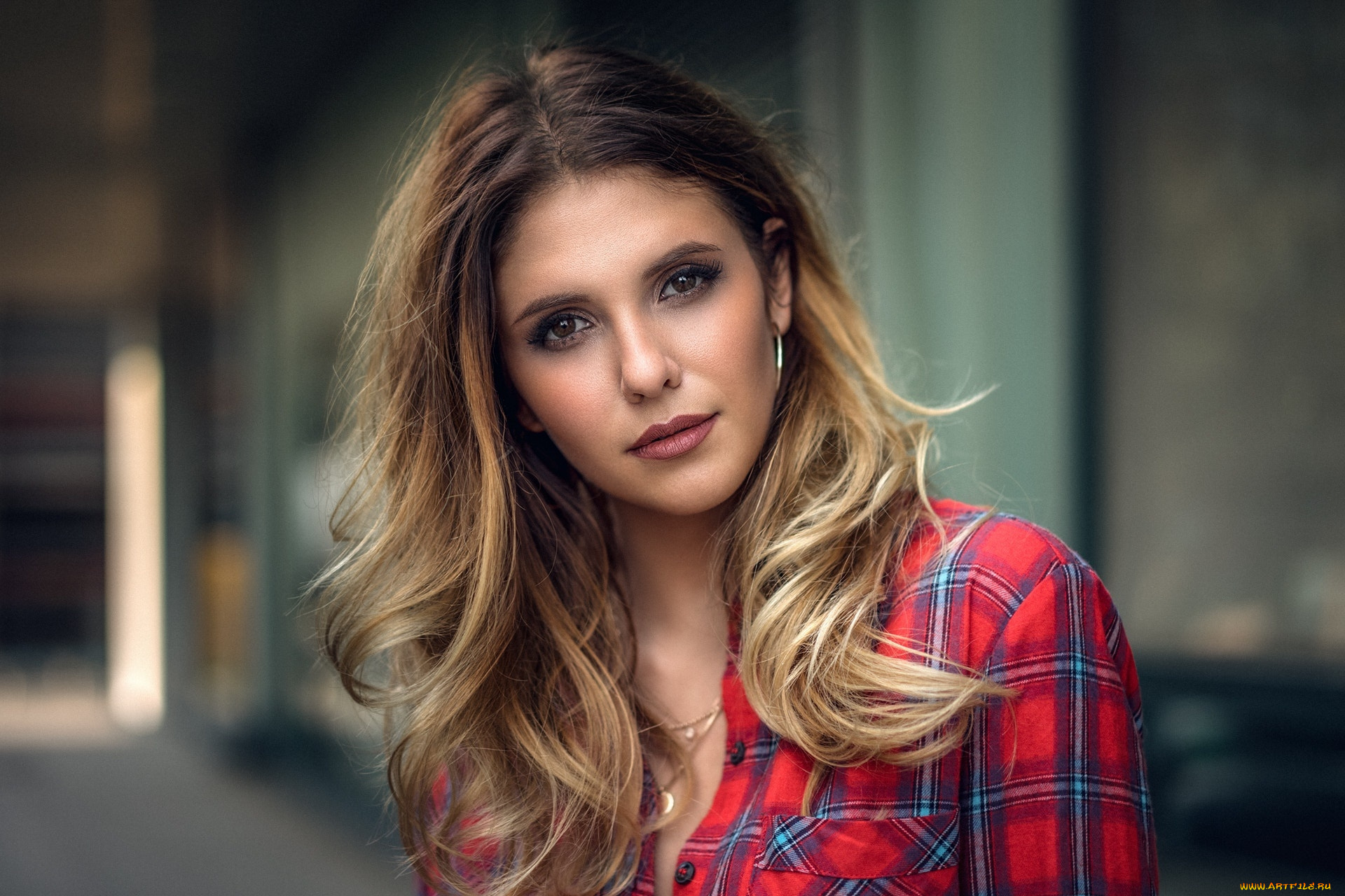 девушки, -, лица, , портреты, портрет, блондинка, взгляд