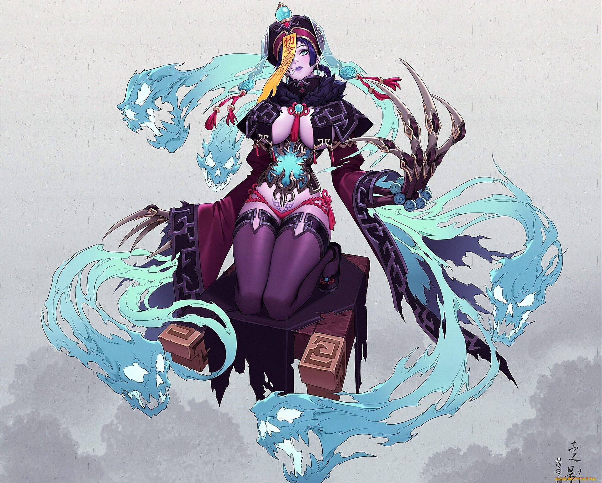 фэнтези, демоны, девушка, когти