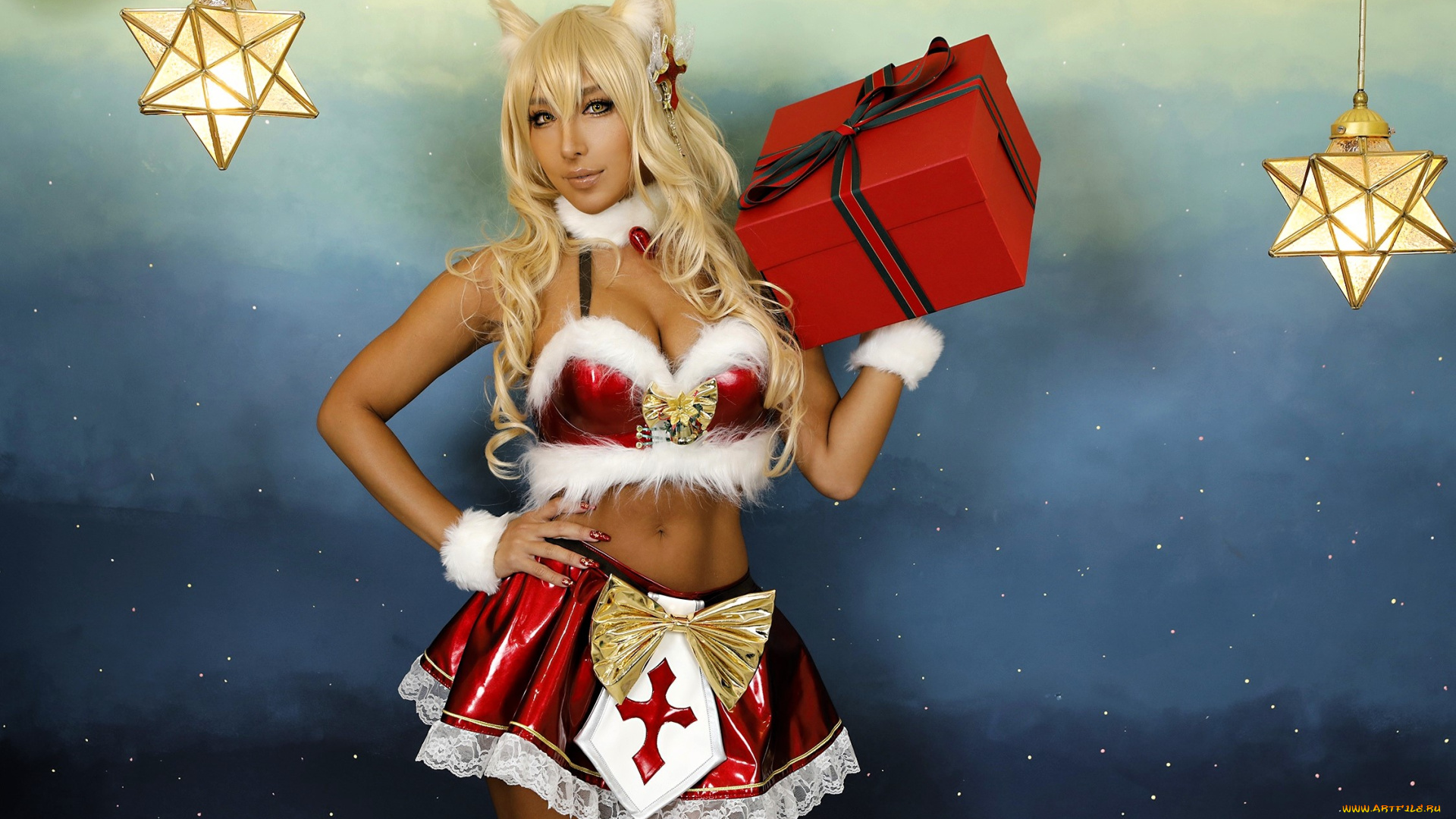 девушки, nonsummerjack, образ, костюм, наряд, косплей, ушки, хвост, подарок, звезды