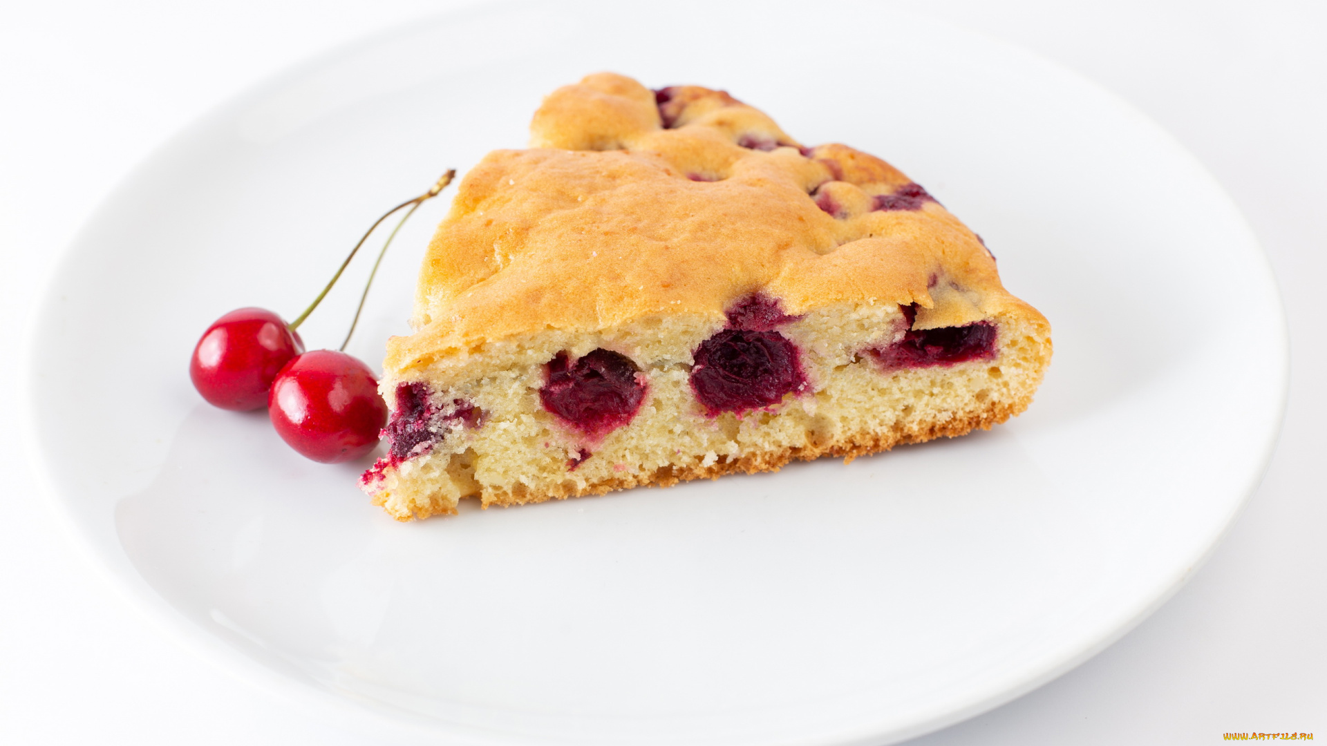 еда, пироги, вишневый, пирог, вишни