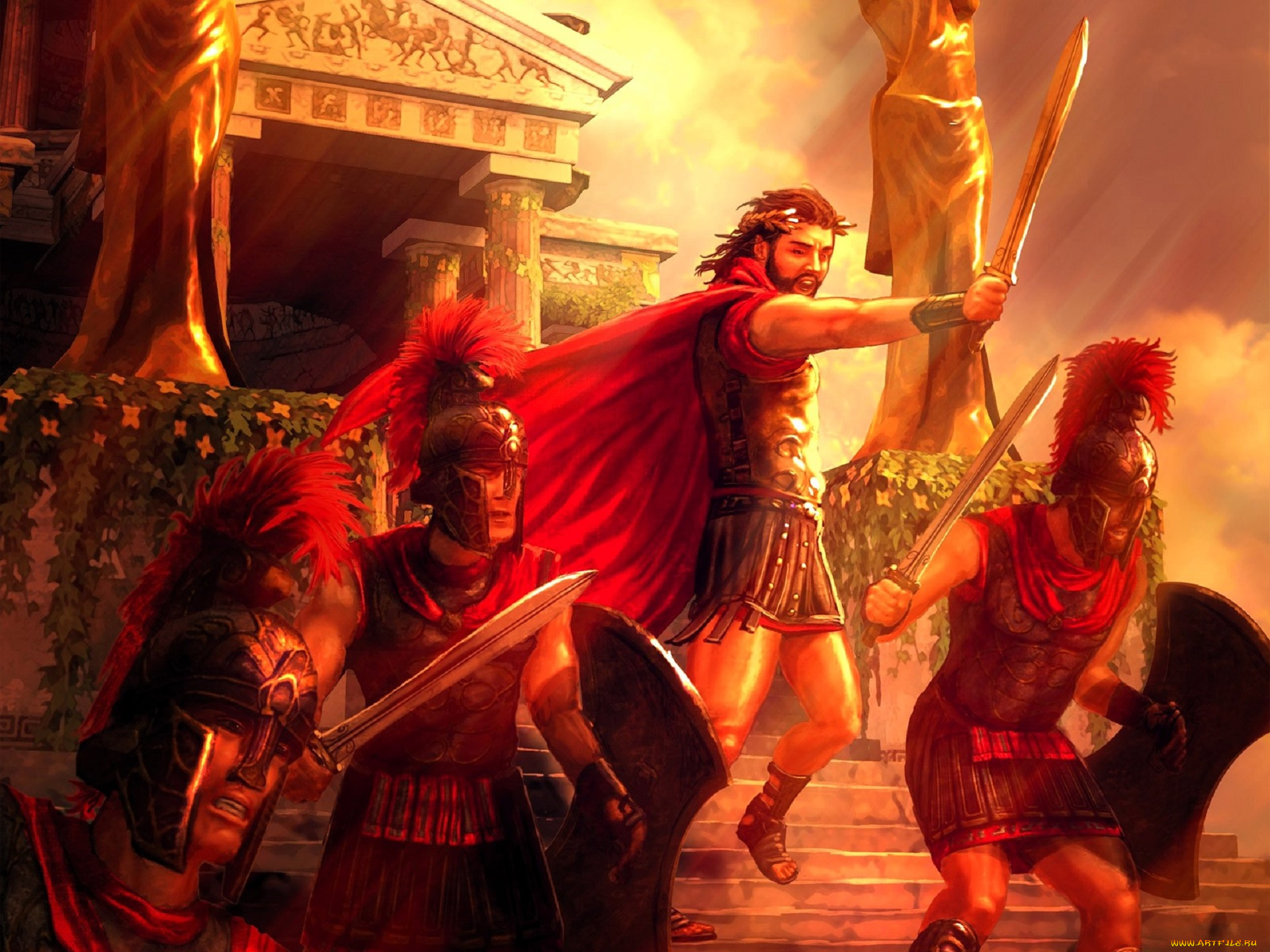 видео, игры, black, &, white, 2, , battle, of, the, gods, командир, солдаты, римляне, атака, здание