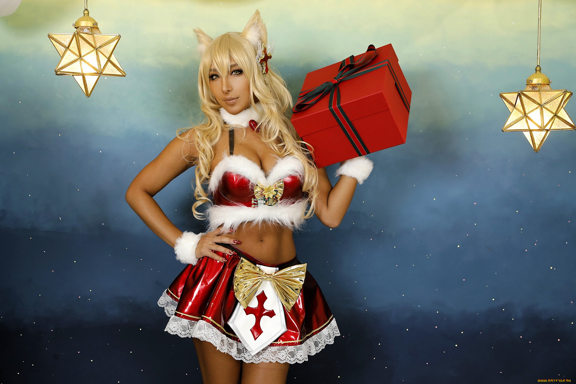 девушки, nonsummerjack, образ, костюм, наряд, косплей, ушки, хвост, подарок, звезды