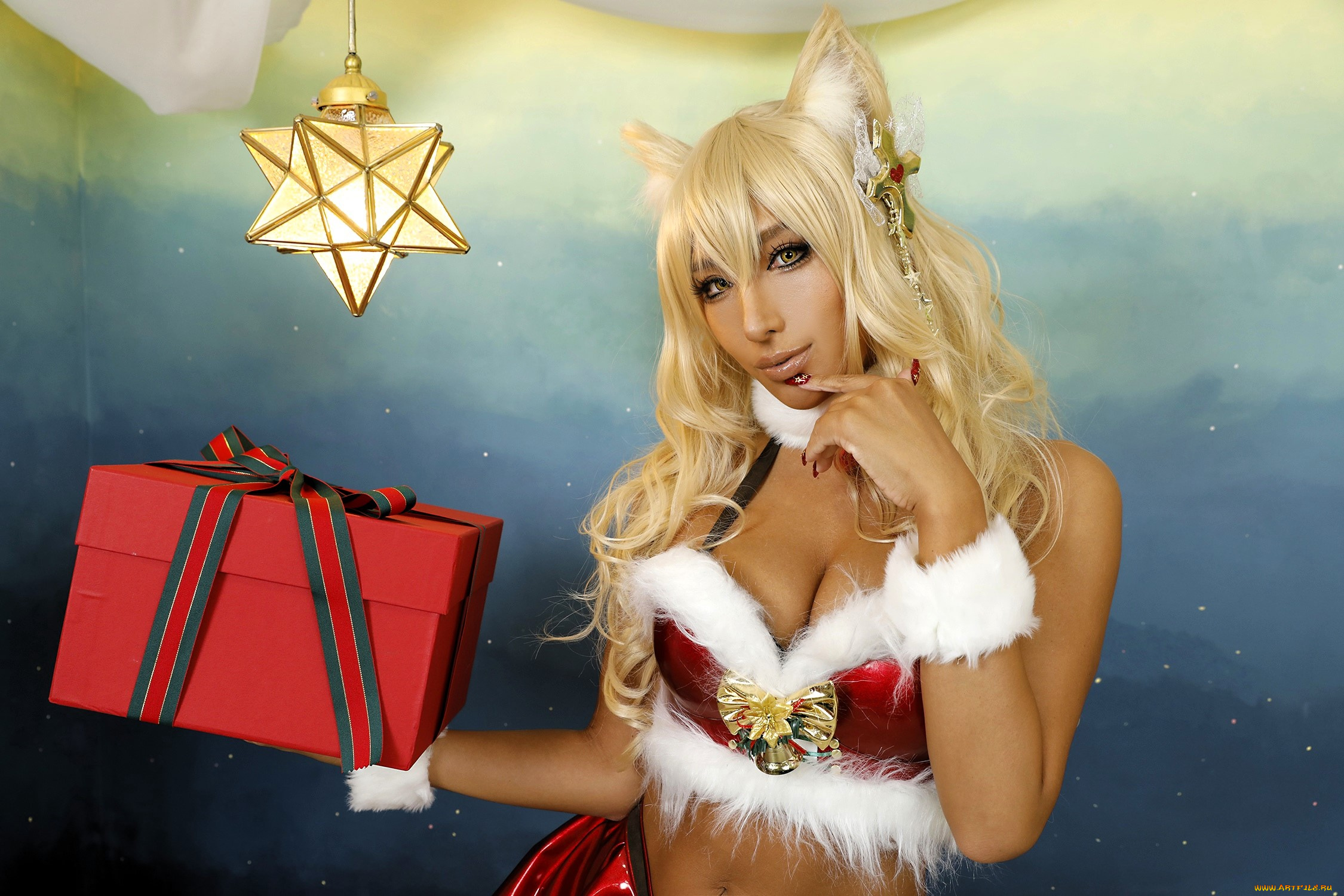 девушки, nonsummerjack, образ, костюм, наряд, косплей, ушки, хвост, подарок, звезда