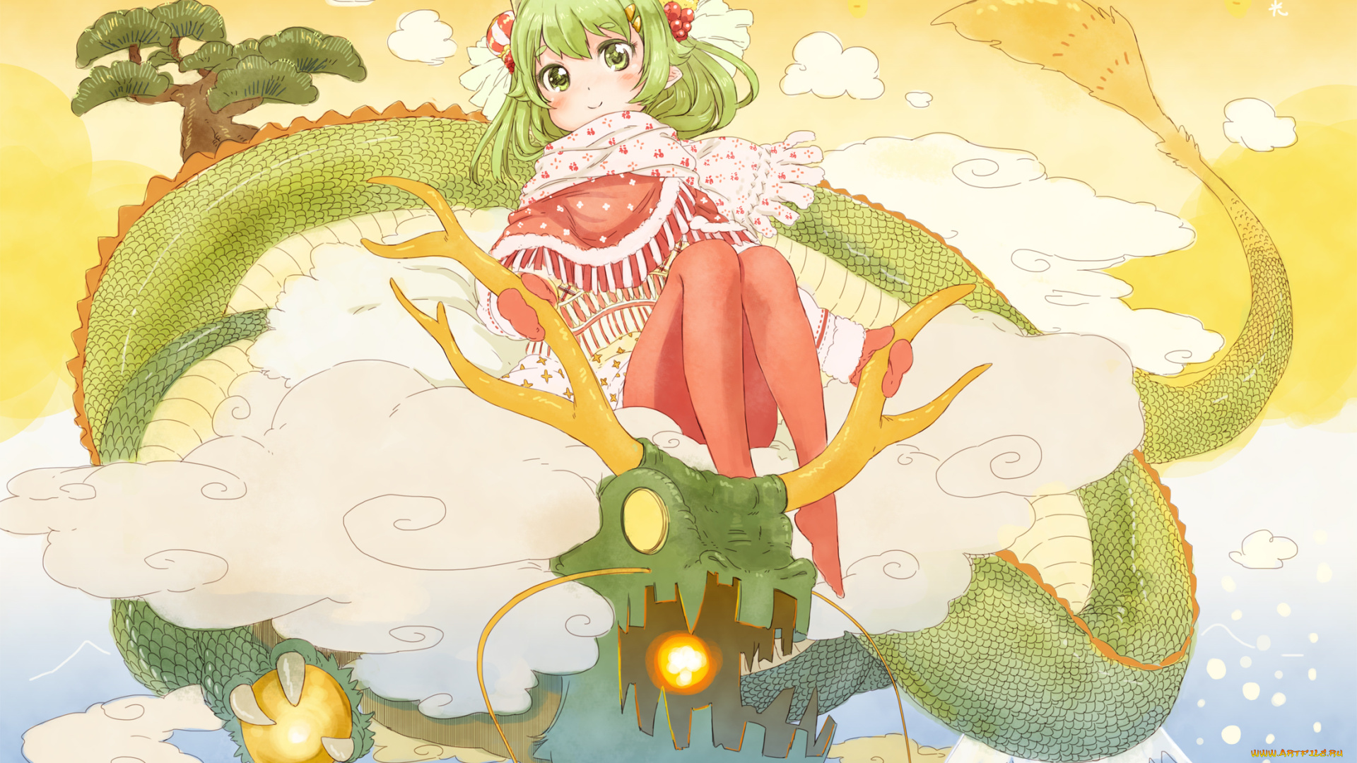 аниме, angels, demons, дракон, девушка