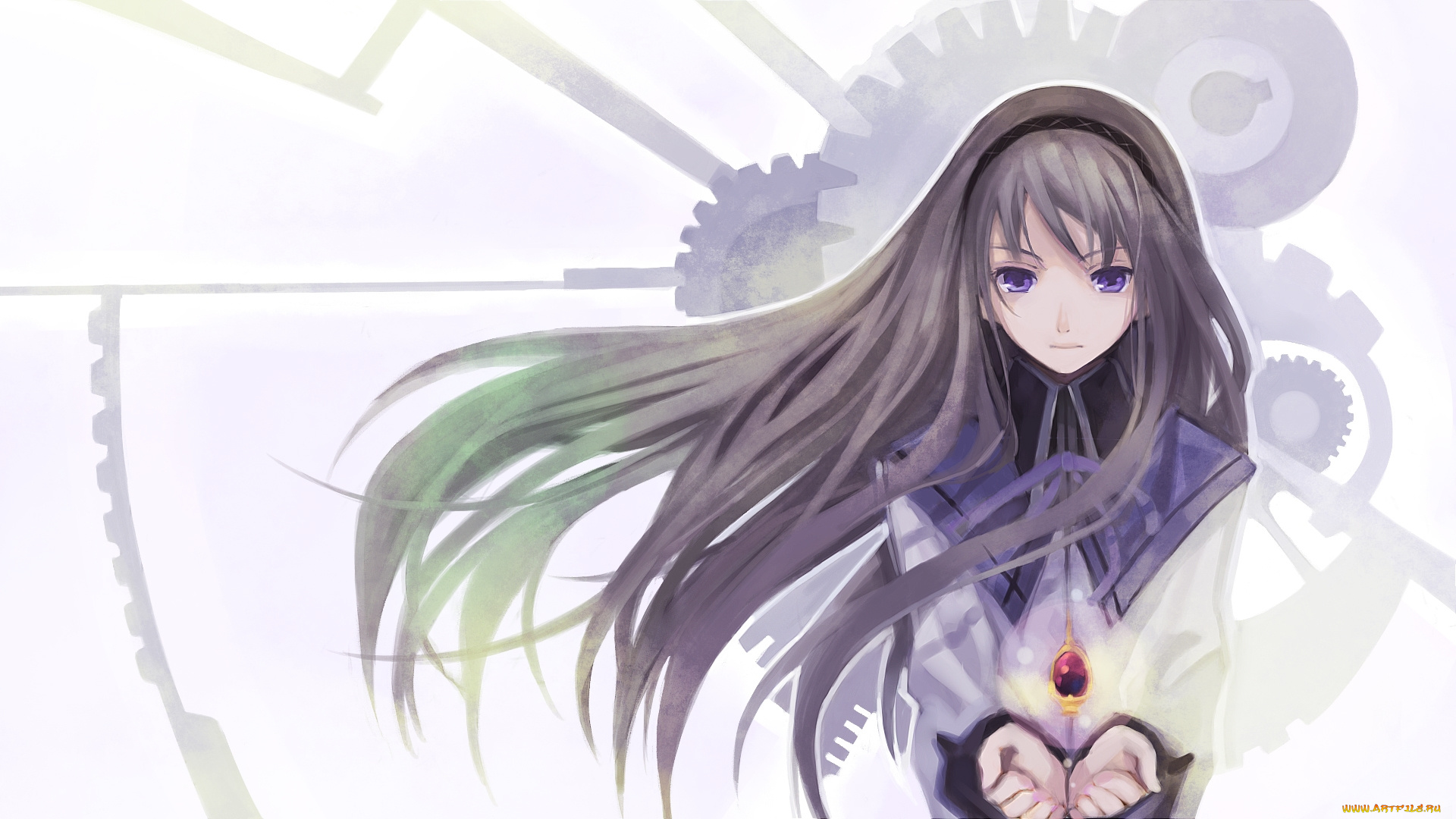 аниме, mahou, shoujo, madoka, magika, амулет, девушка, время