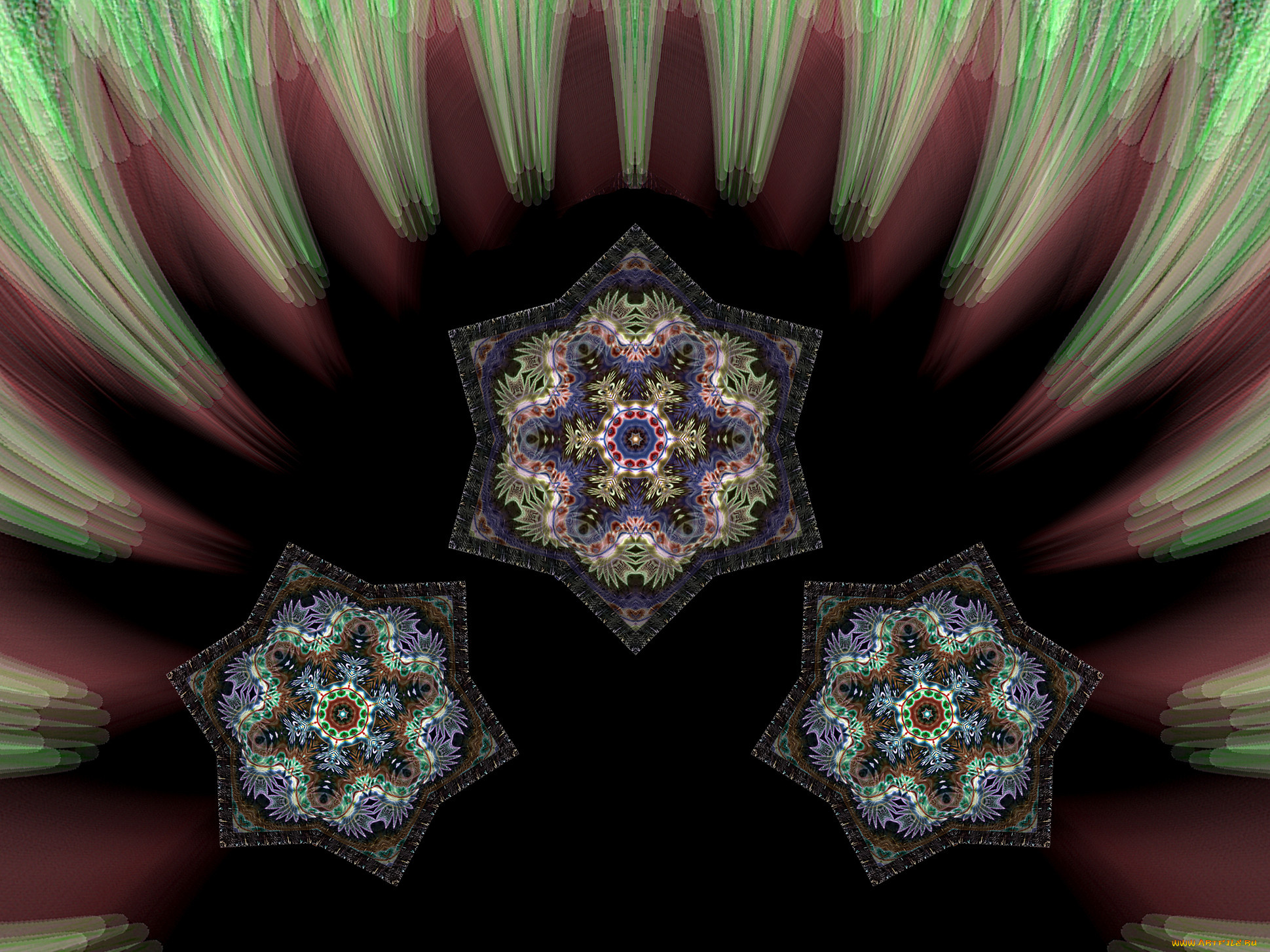 3д, графика, fractal, фракталы, узор, цвета