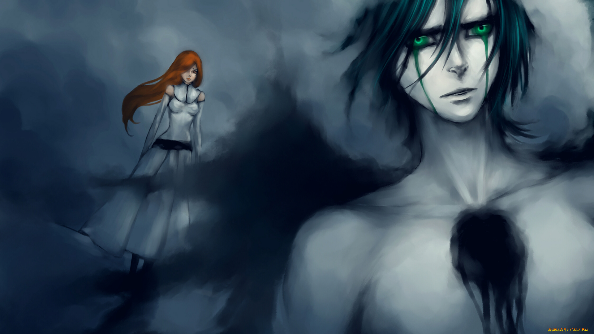 аниме, bleach, парент, пустой, аранкар, улькиорра, девушка, орихиме