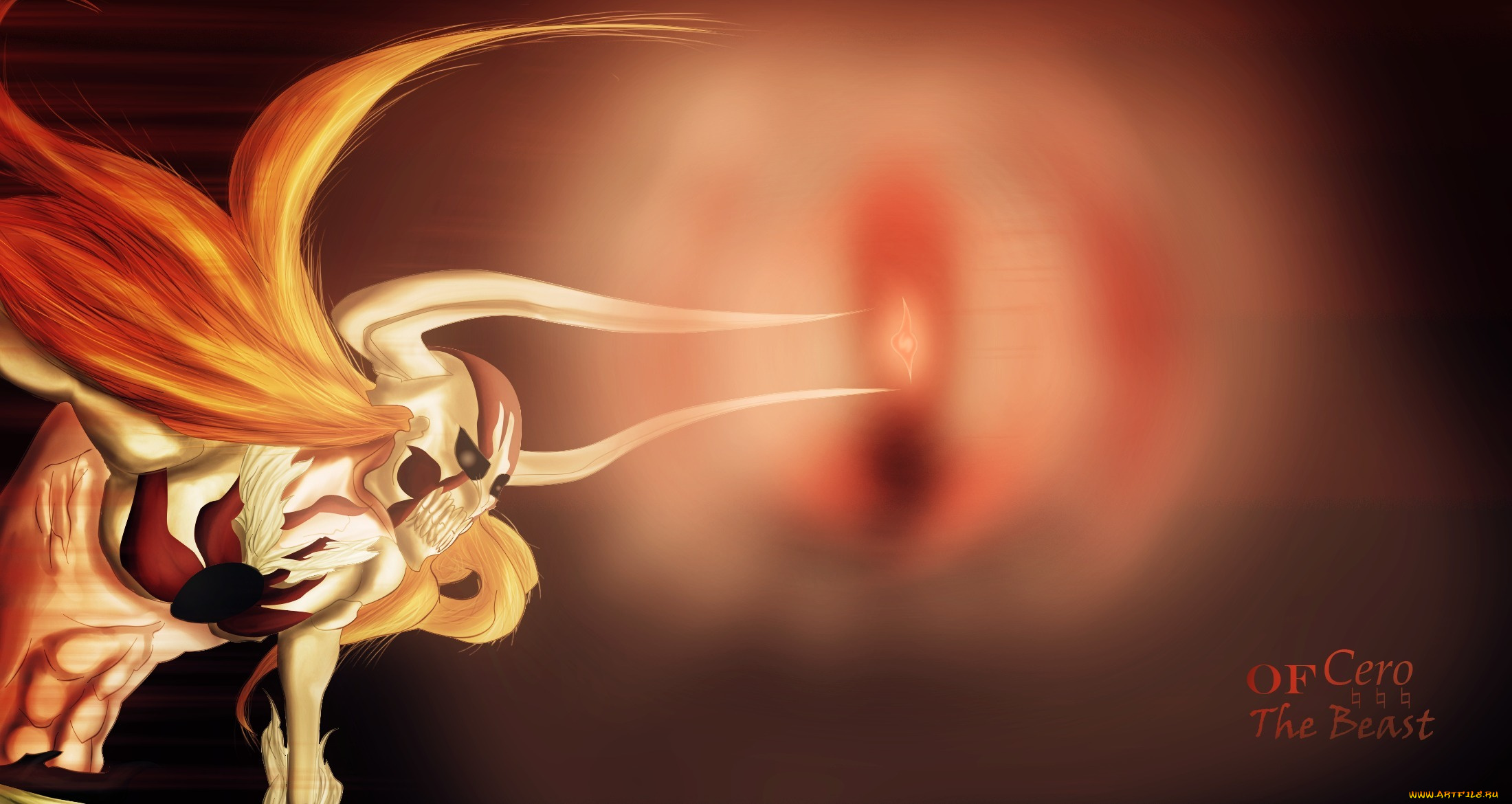 аниме, bleach, пустоц, блич, ичиго, рога, концентрация, луч, куросаки