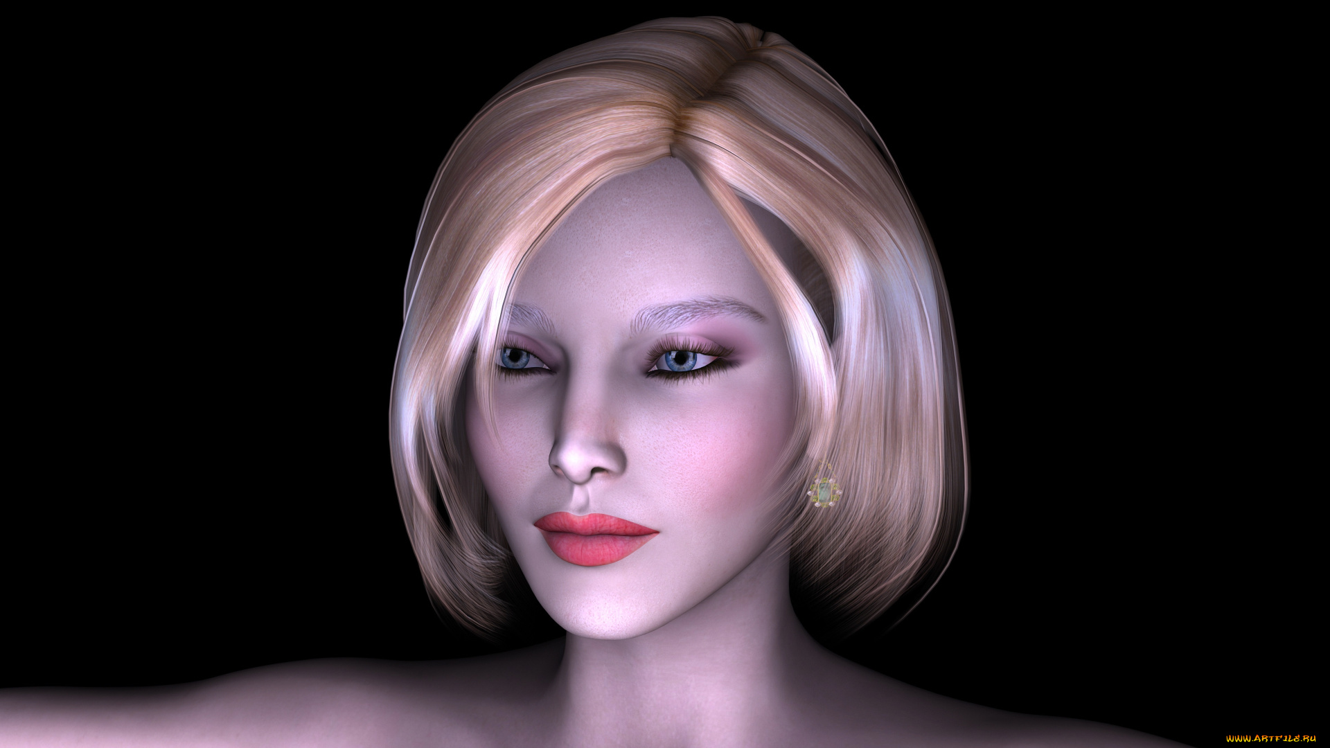 3д, графика, портрет, , portraits, блондинка, фон, взгляд, девушка