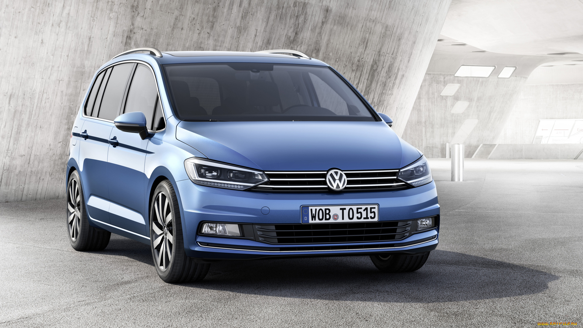 автомобили, volkswagen, 2015г, touran, синий