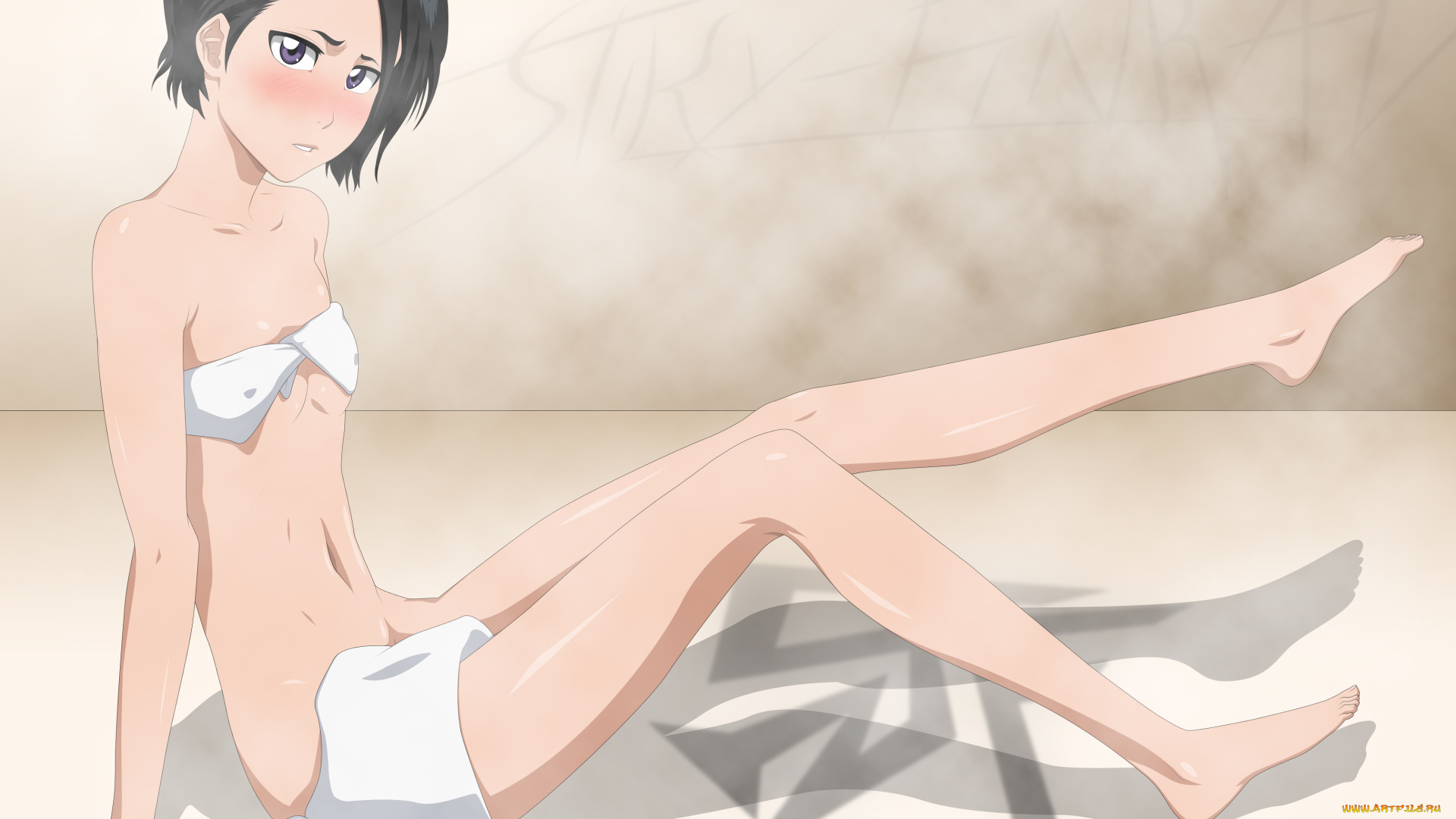 рисованное, -, , , аниме, фон, взгляд, девушка