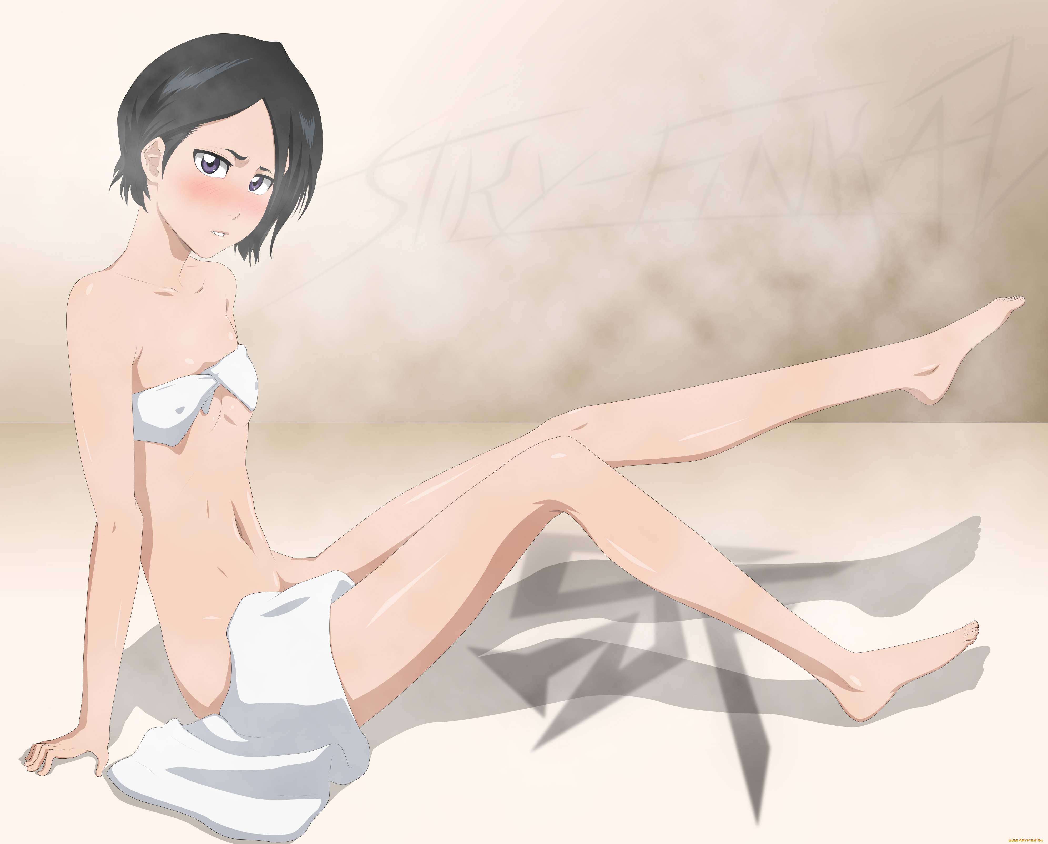 рисованное, -, , , аниме, фон, взгляд, девушка