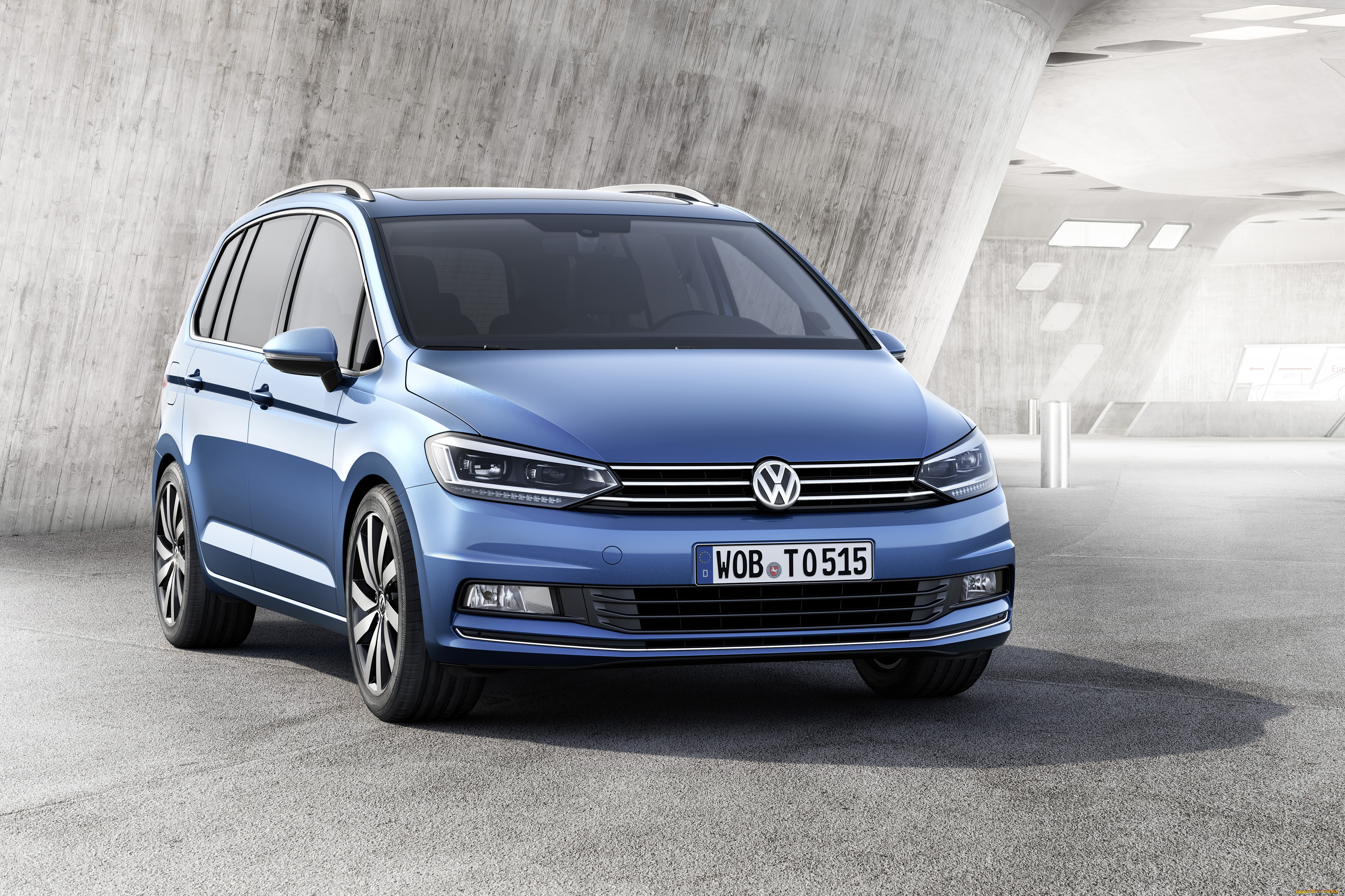 автомобили, volkswagen, 2015г, touran, синий