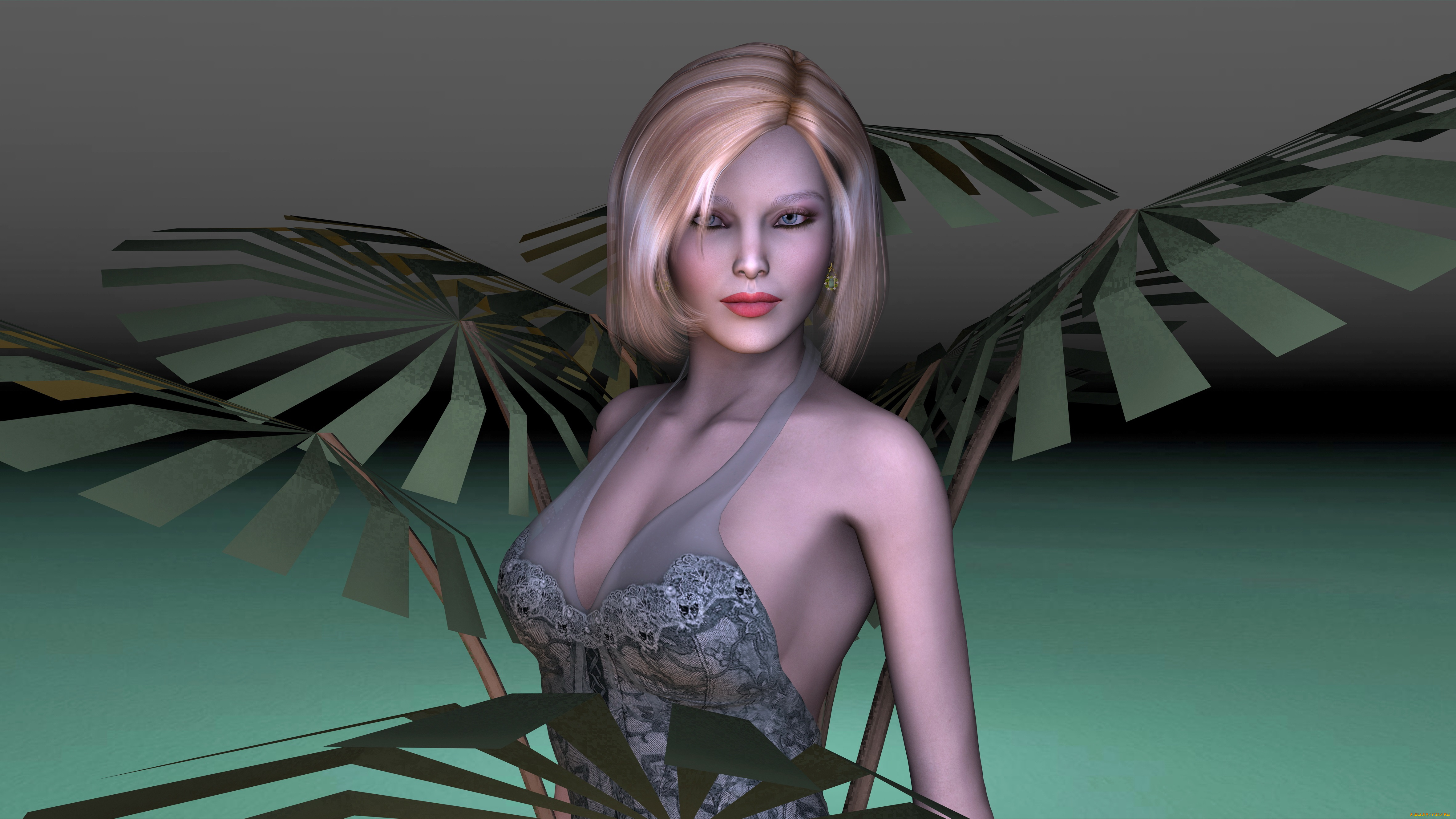 3д, графика, люди, , people, блондинка, фон, взгляд, девушка