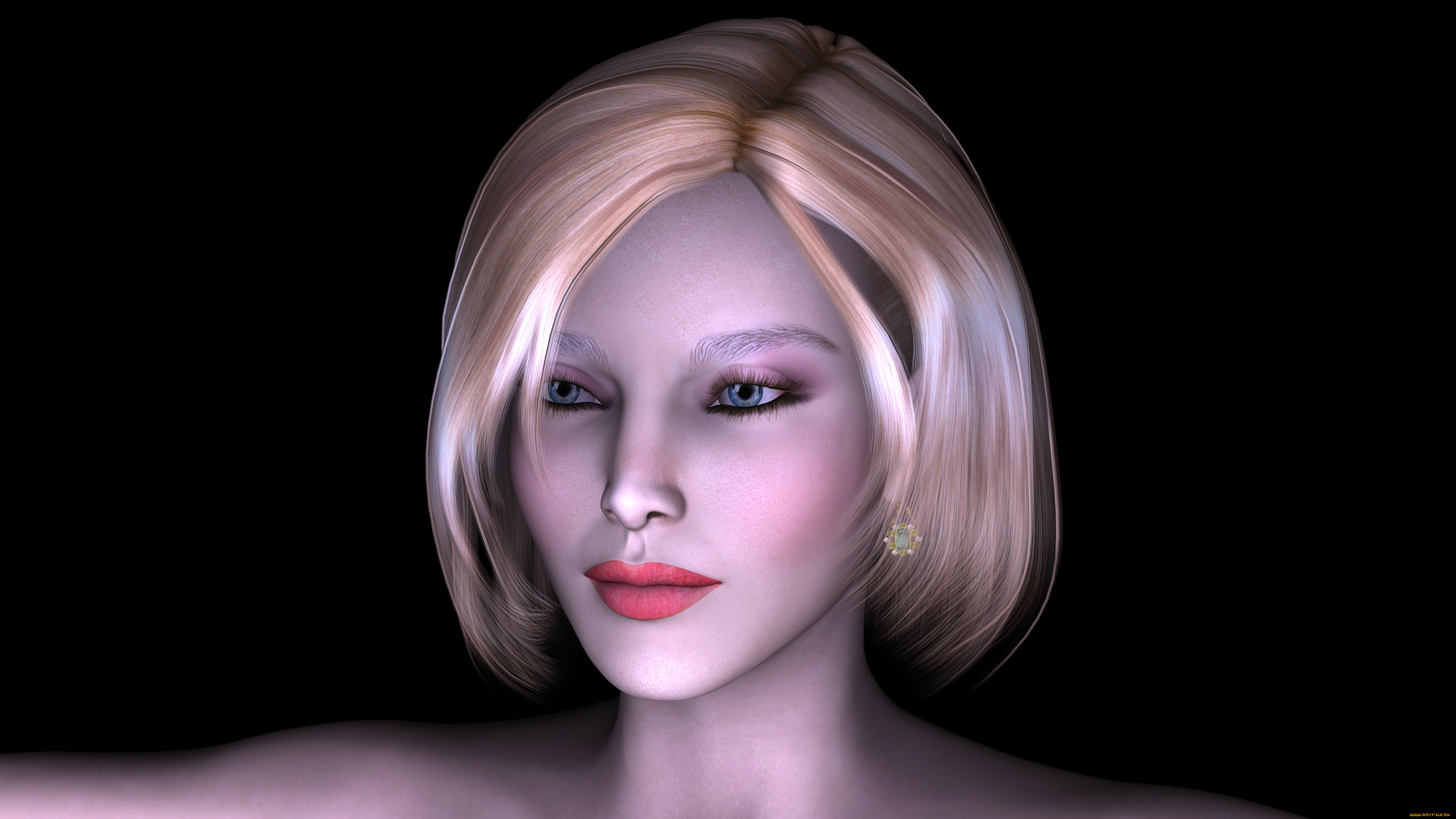 3д, графика, портрет, , portraits, блондинка, фон, взгляд, девушка