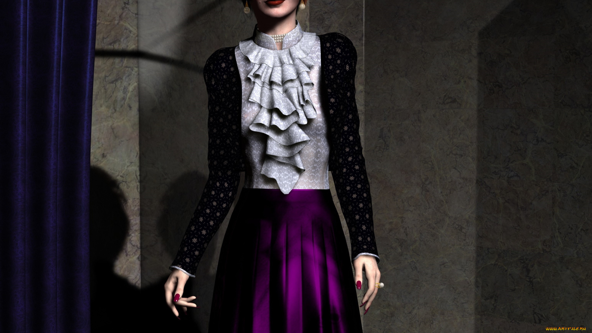 3д, графика, люди, , people, девушка, взгляд, фон, рыжая