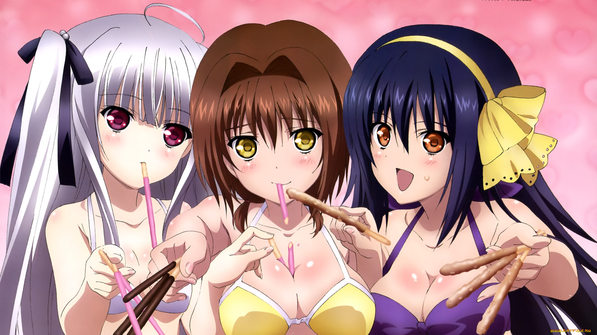 аниме, absolute, duo, трио, девочки