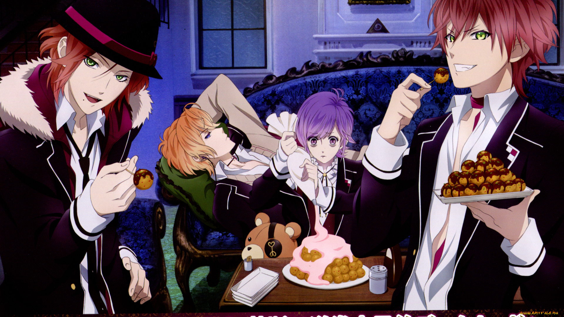 аниме, diabolik, lovers, парни, вампиры, братья