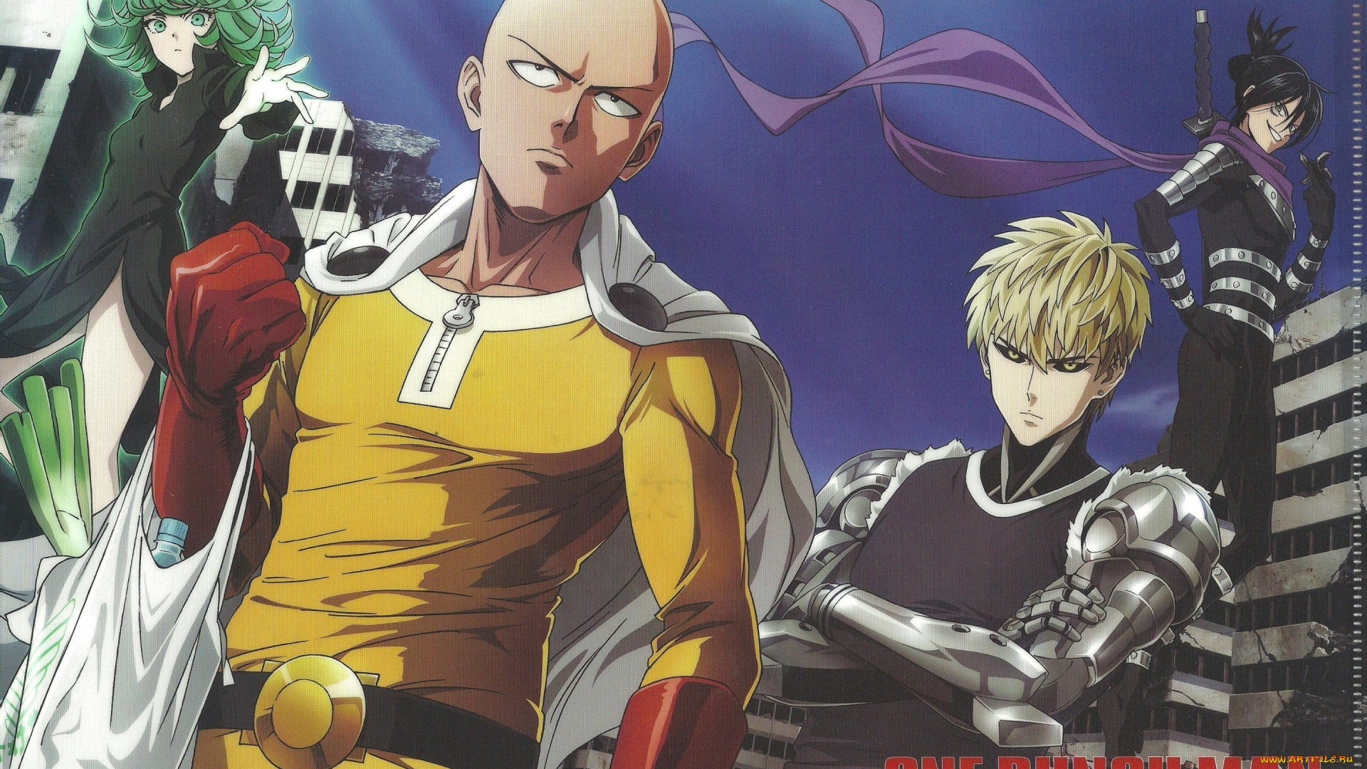аниме, one, punch, man, tornado, of, terror, tatsumaki, one, punch, man, onepunch-man, sonic, art, caped, baldy, saitama, demon, cyborg, genos