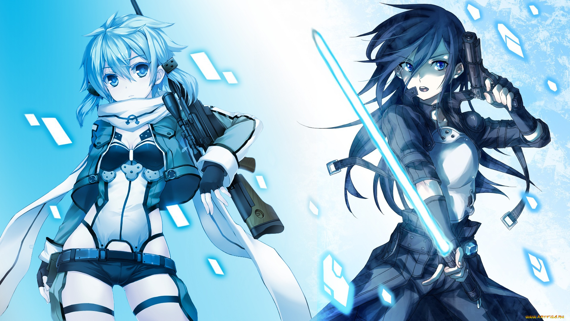 аниме, sword, art, online, gun, gale, online, kirigaya, kazuto, sao, shinon