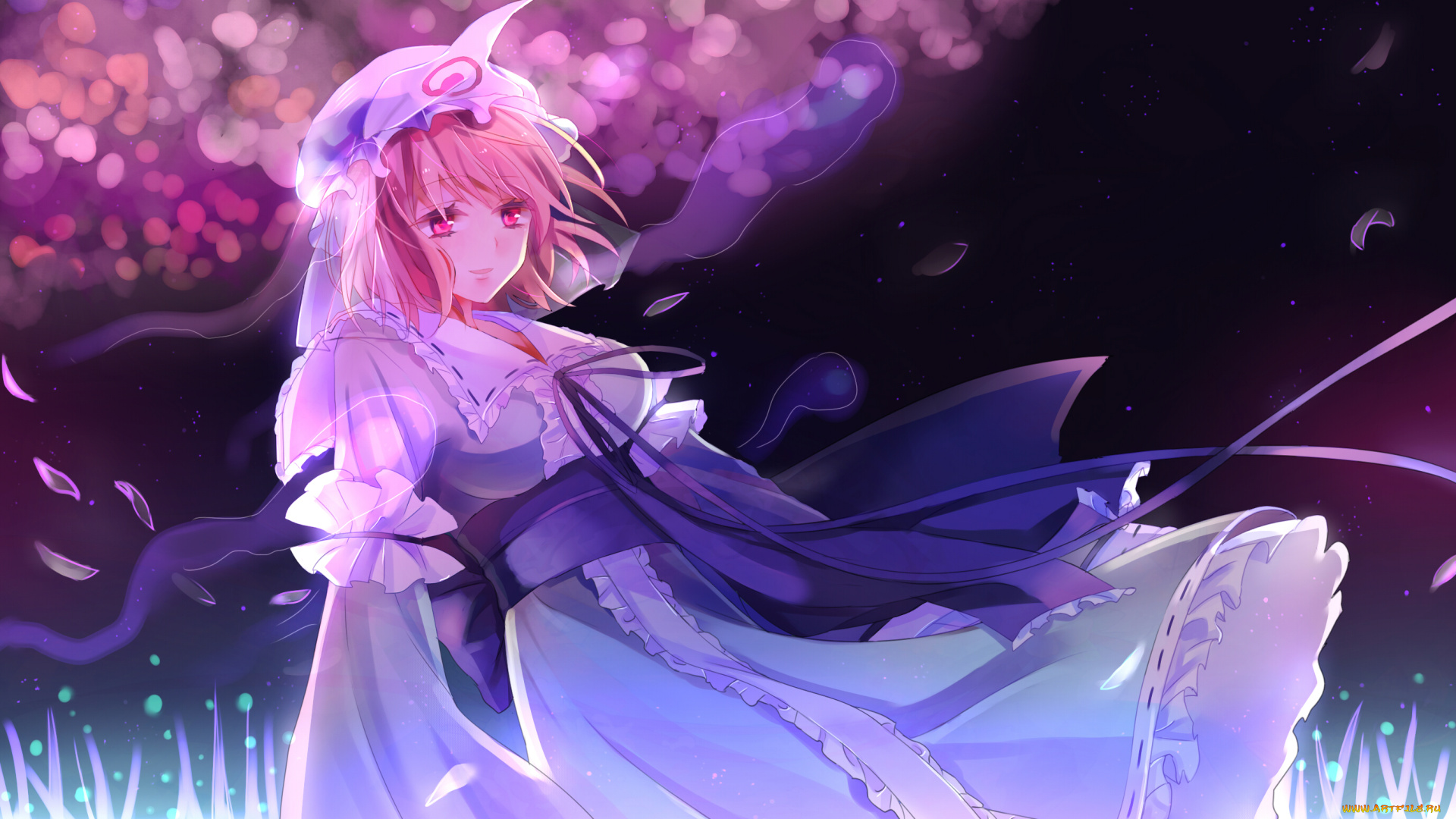 аниме, touhou, фон, взгляд, девушка