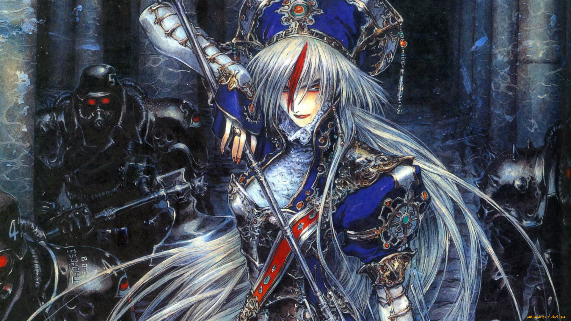 аниме, trinity, blood, черные, солдаты, кровь, триединства, trinity, blood, красные, глаза, art, shibamoto, thres, оружие, astharoshe, asran, демоны