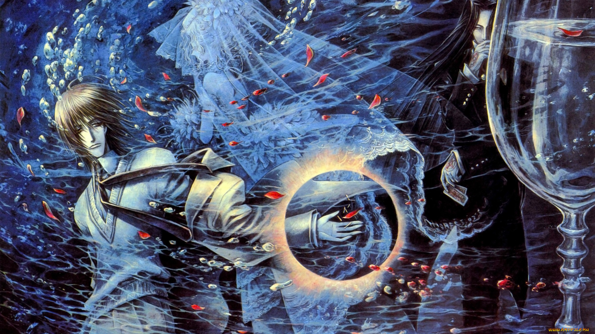 аниме, trinity, blood, fabrica, theologiae, кровь, триединства, trinity, blood, водоворот, черная, магия, art, kiyo, kyujyo, спиритизм, призрак, isaak, fernand, von, kampfer, dietrich, lohengrin