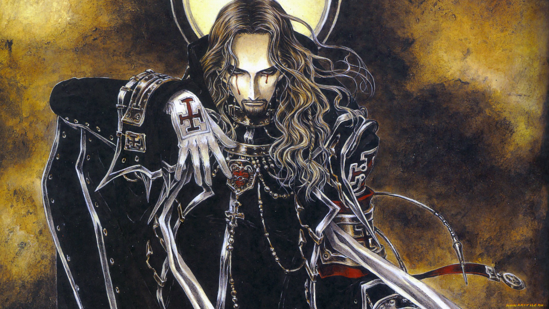 аниме, trinity, blood, кровь, триединства, крест, черный, рыцарь, кровавые, слезы, art, shibamoto, thres, демон, trinity, blood, vaclav, havel