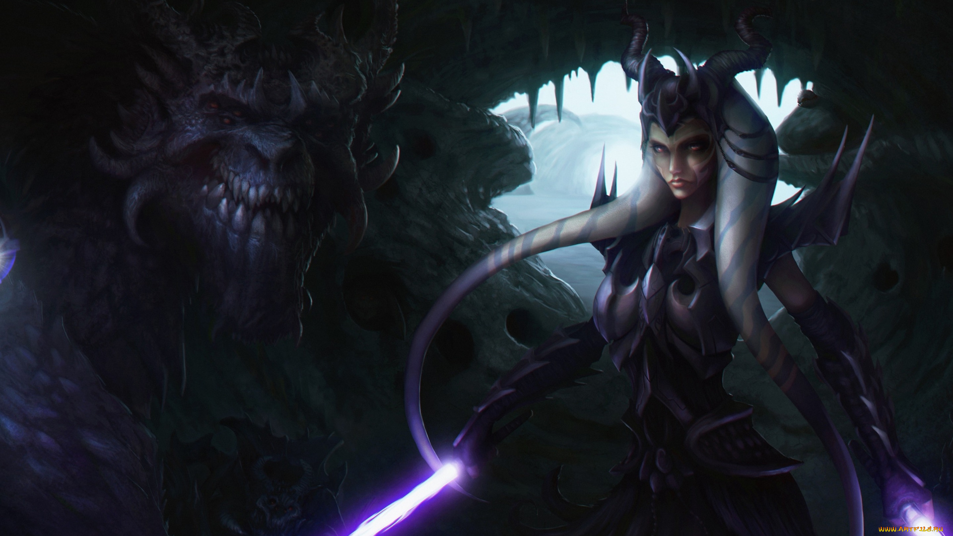 фэнтези, существа, ahsoka, tano, jedi, star, wars, dragon, knight, fan, art, lightsaber