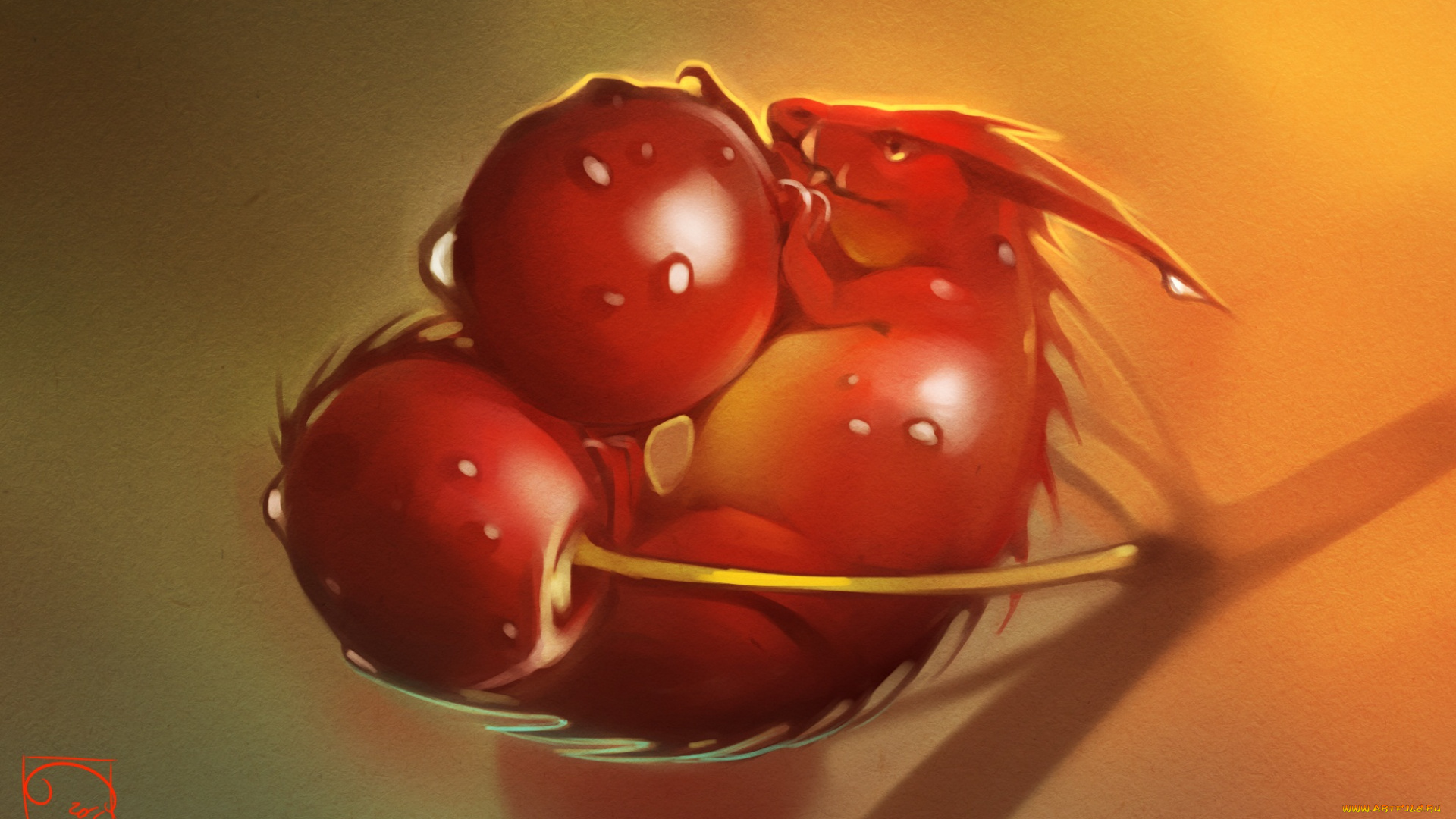 gaudibuendia, фэнтези, драконы, дракон, вишня