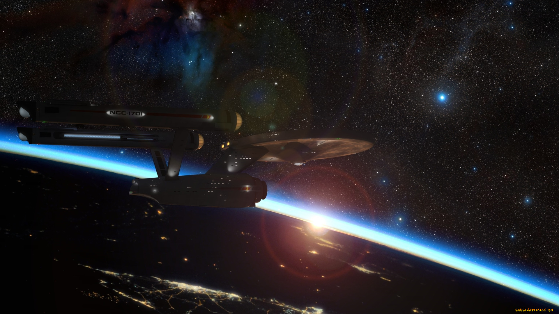 космос, арт, вселенная, полет, космический, корабль