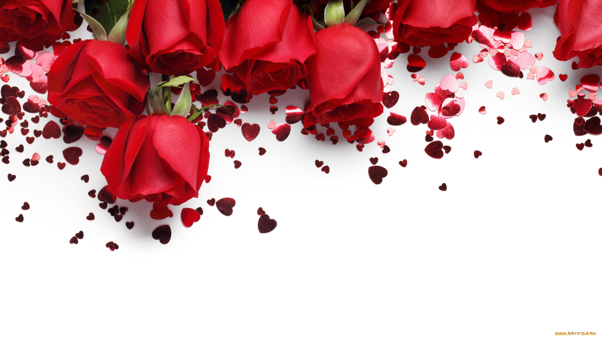 праздничные, день, святого, валентина, , сердечки, , любовь, valentines, day, roses, розы, красные, сердце