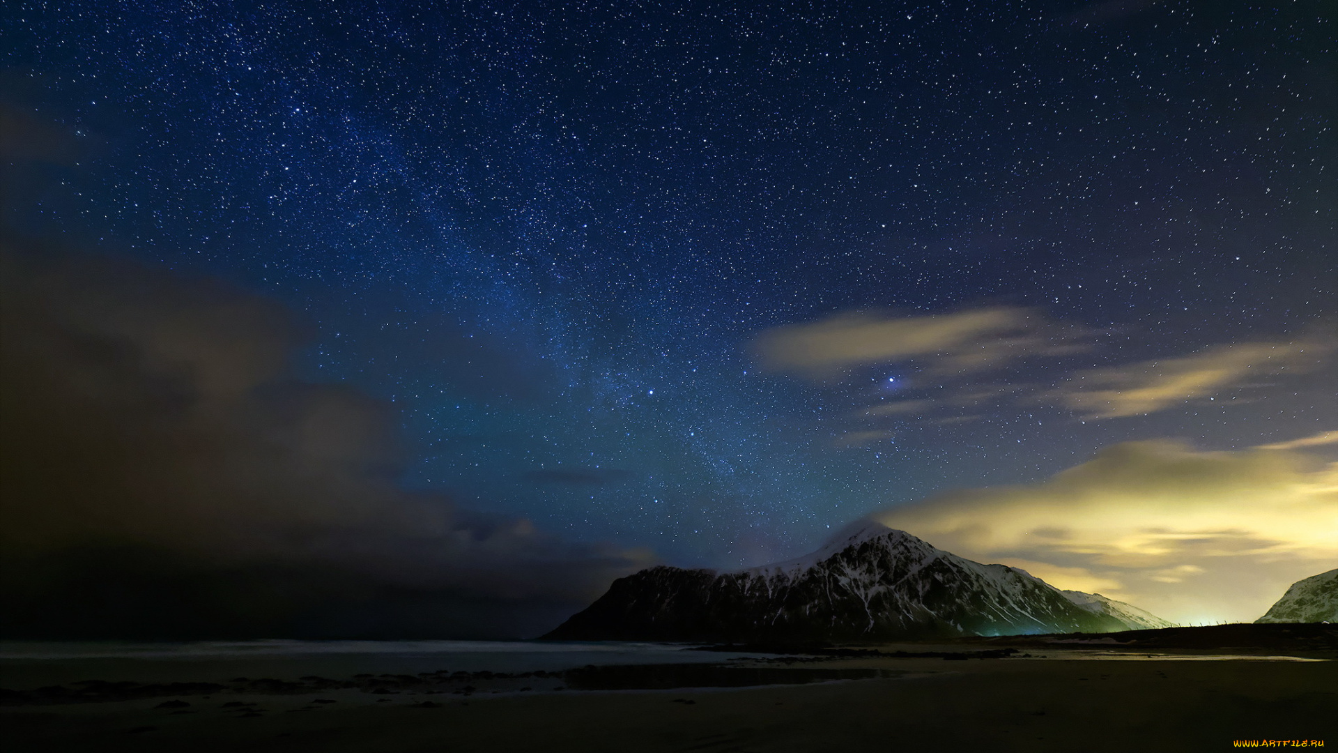 природа, пейзажи, ночь, море, небо