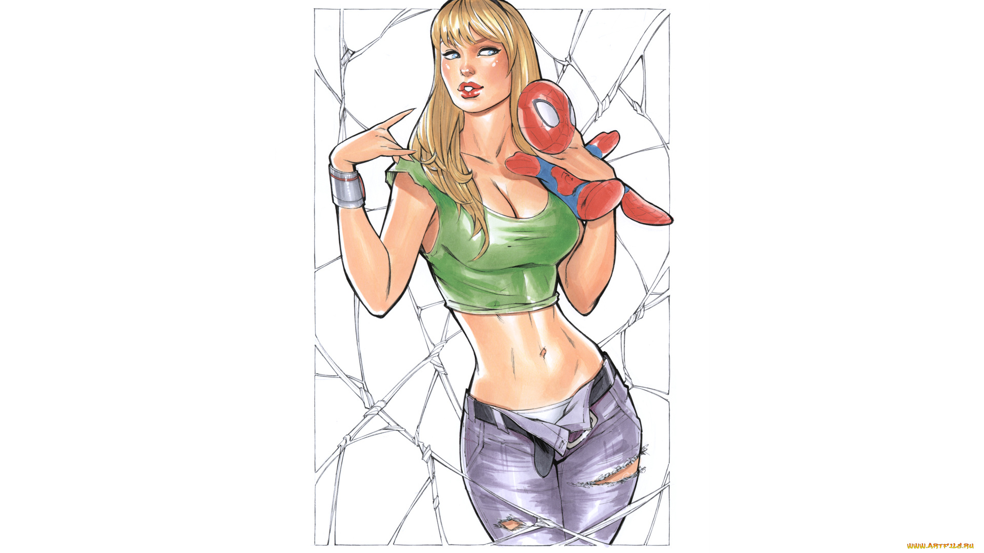 рисованное, люди, взгляд, фон, девушка, игрушка