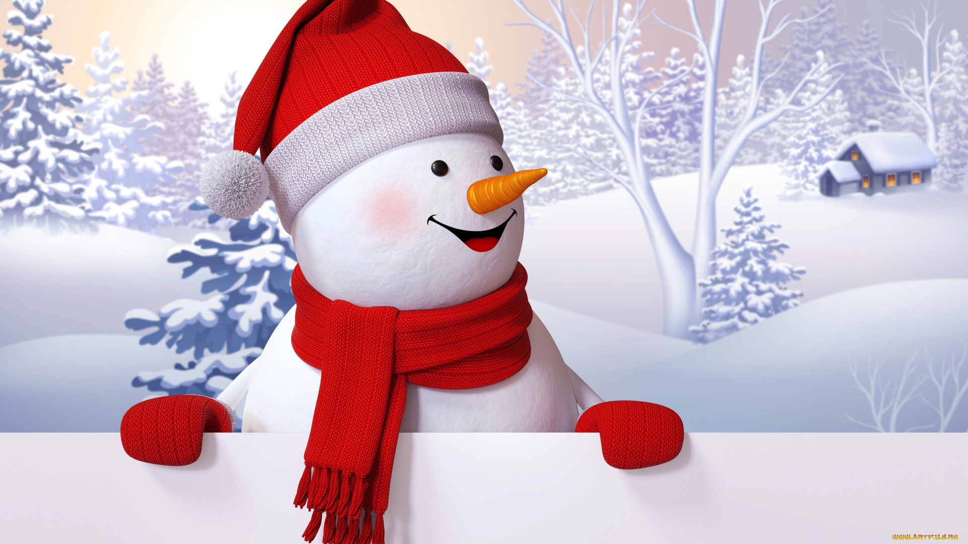 рисованное, праздники, снеговик, снег, зима