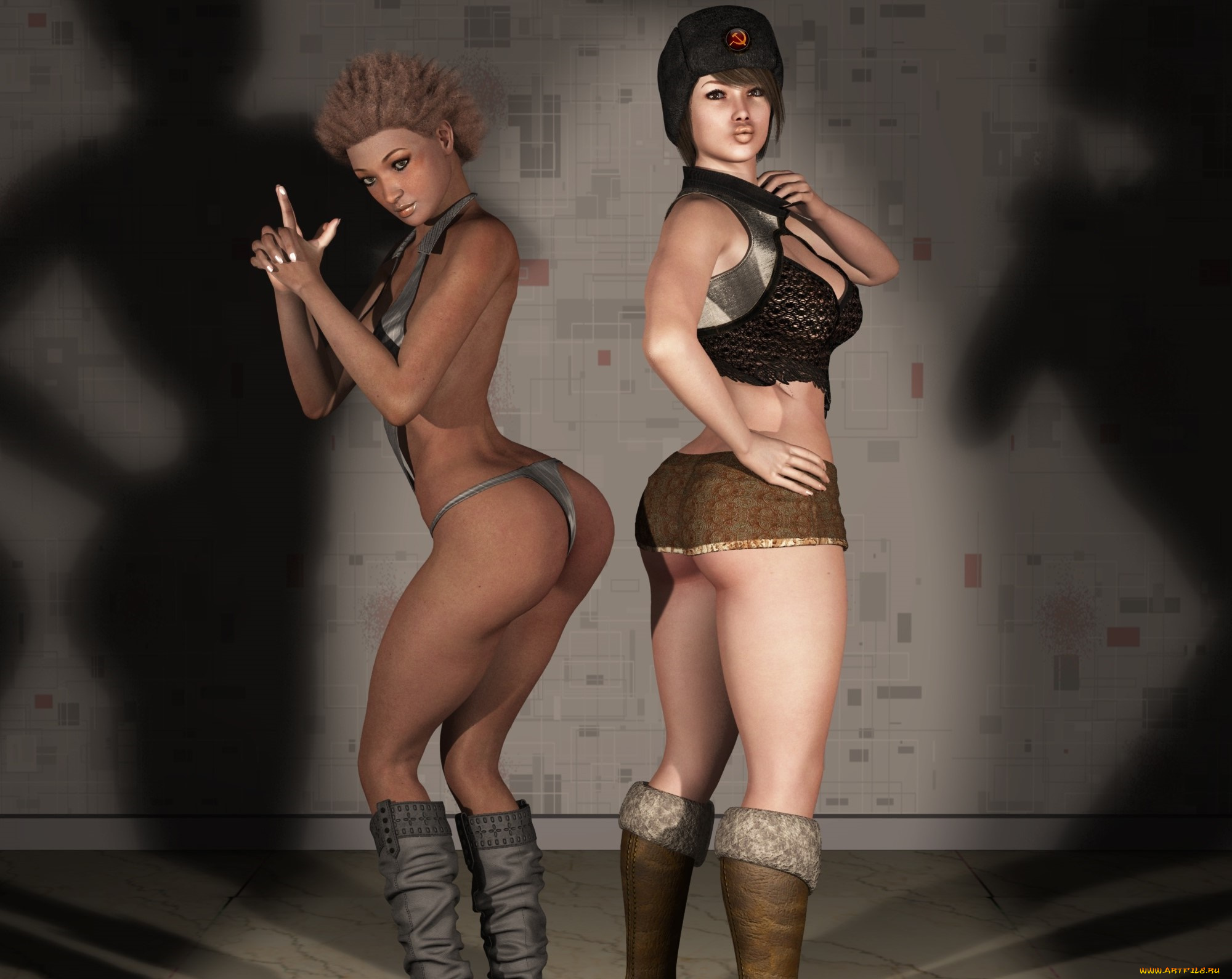 3д, графика, люди, , people, фон, взгляд, девушки