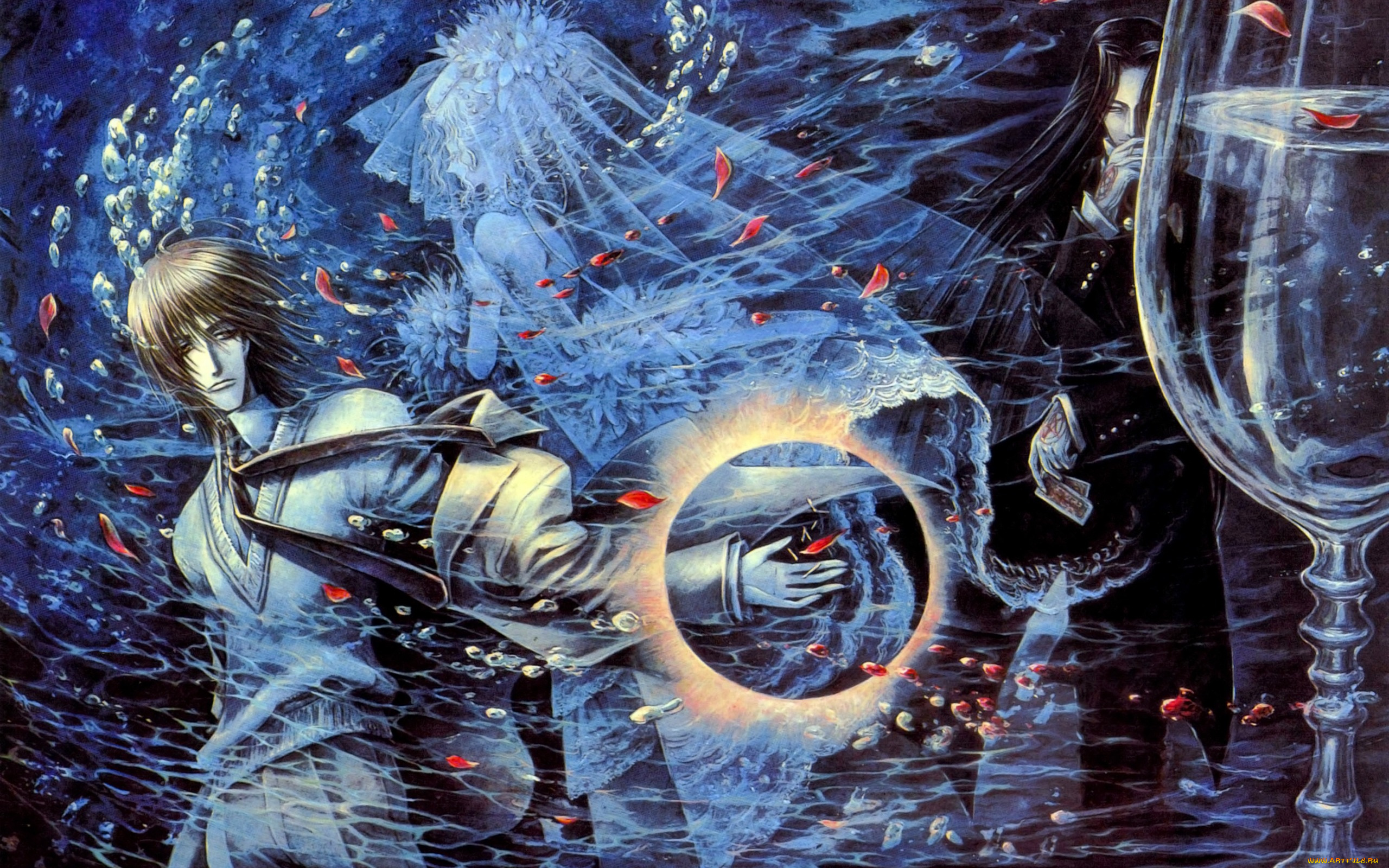 аниме, trinity, blood, fabrica, theologiae, кровь, триединства, trinity, blood, водоворот, черная, магия, art, kiyo, kyujyo, спиритизм, призрак, isaak, fernand, von, kampfer, dietrich, lohengrin